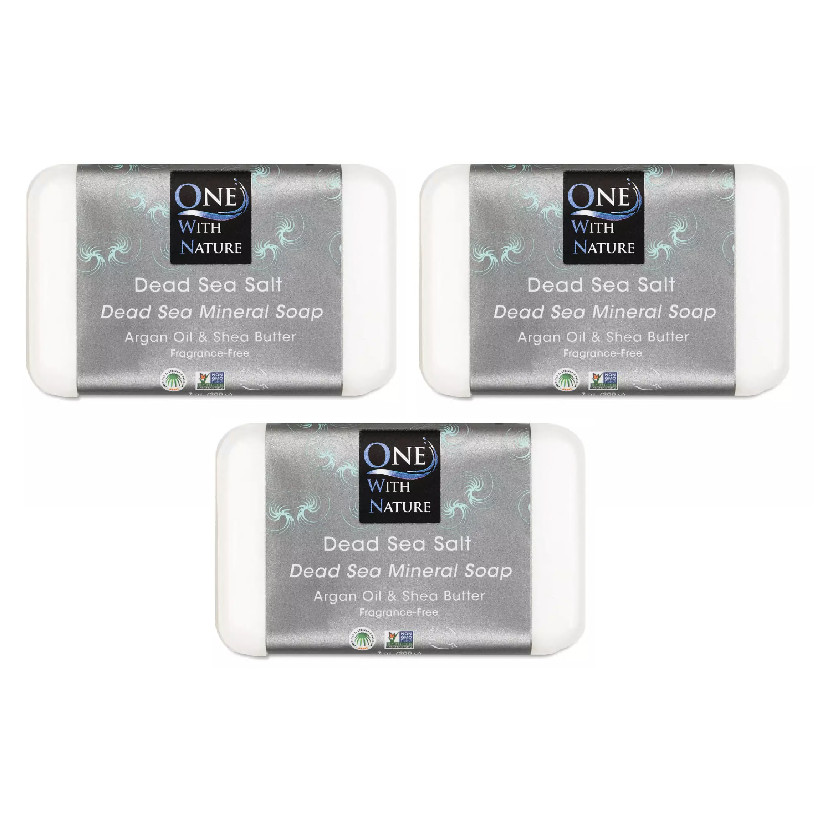 One With Nature Dead Sea Salt Soap 7 oz (pack of 3)