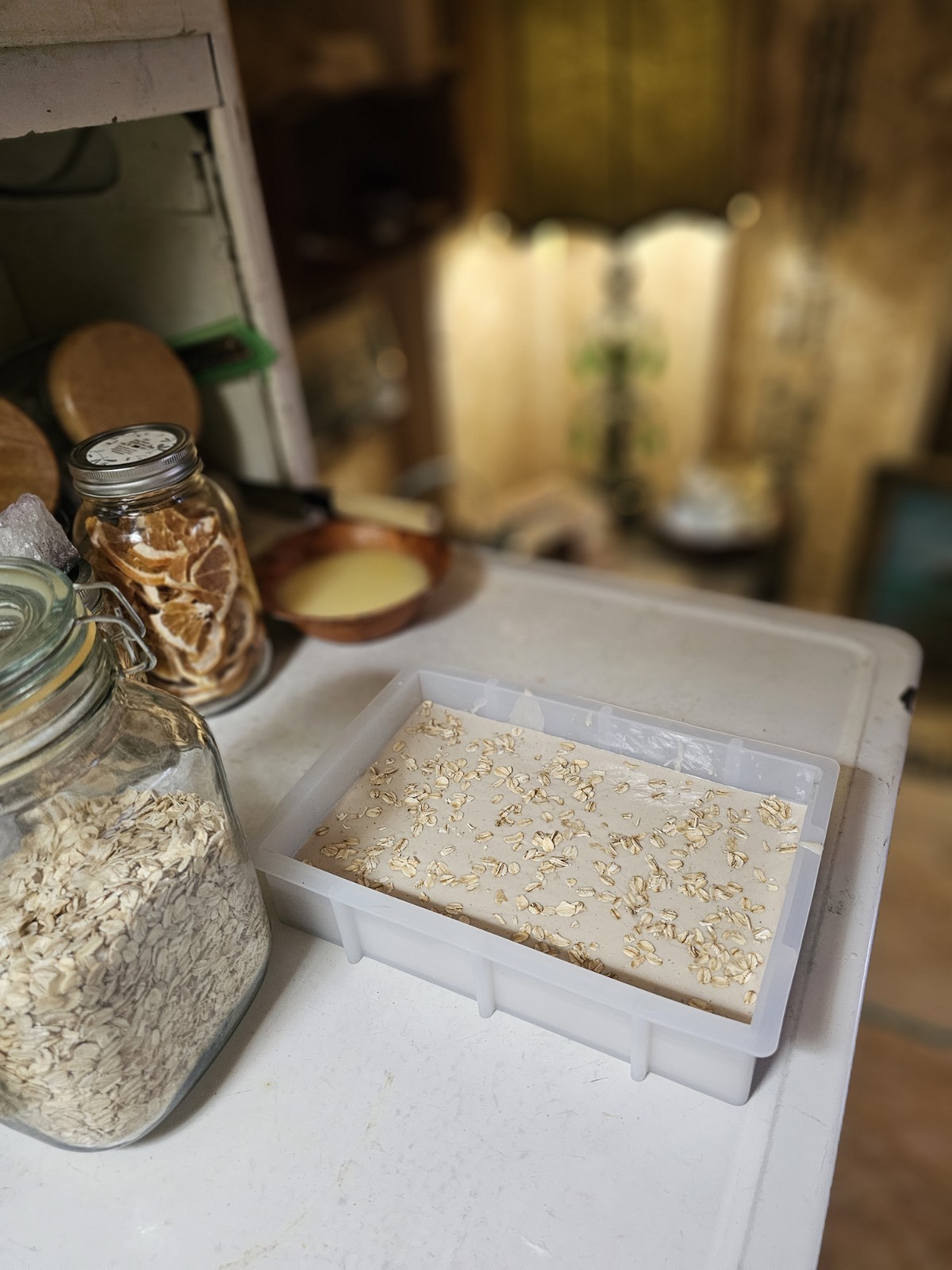 Aloe & Oat Goat Milk Soap, Handmade, Homestead, Rustic, Vitamin E, Raw Honey