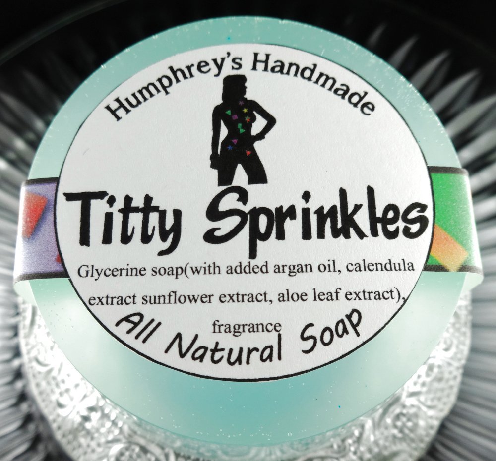 TITTY SPRINKLES Shave & Shampoo Soap Argan Oil Birthday Cake Scented Crude Funny