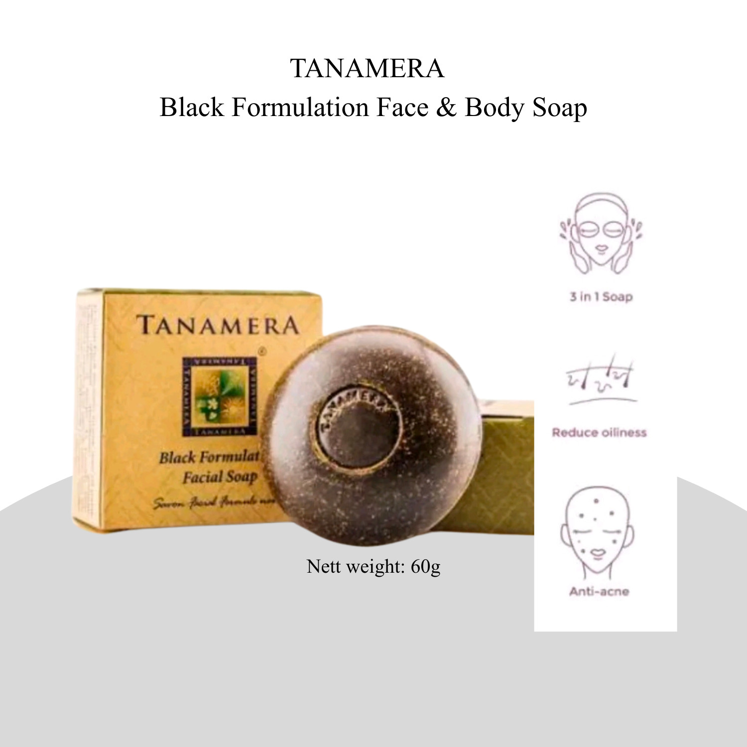 TANAMERA Natural Herbal Body & Face Scrub Soap Clear Skin & Remove Oil Anti Acne