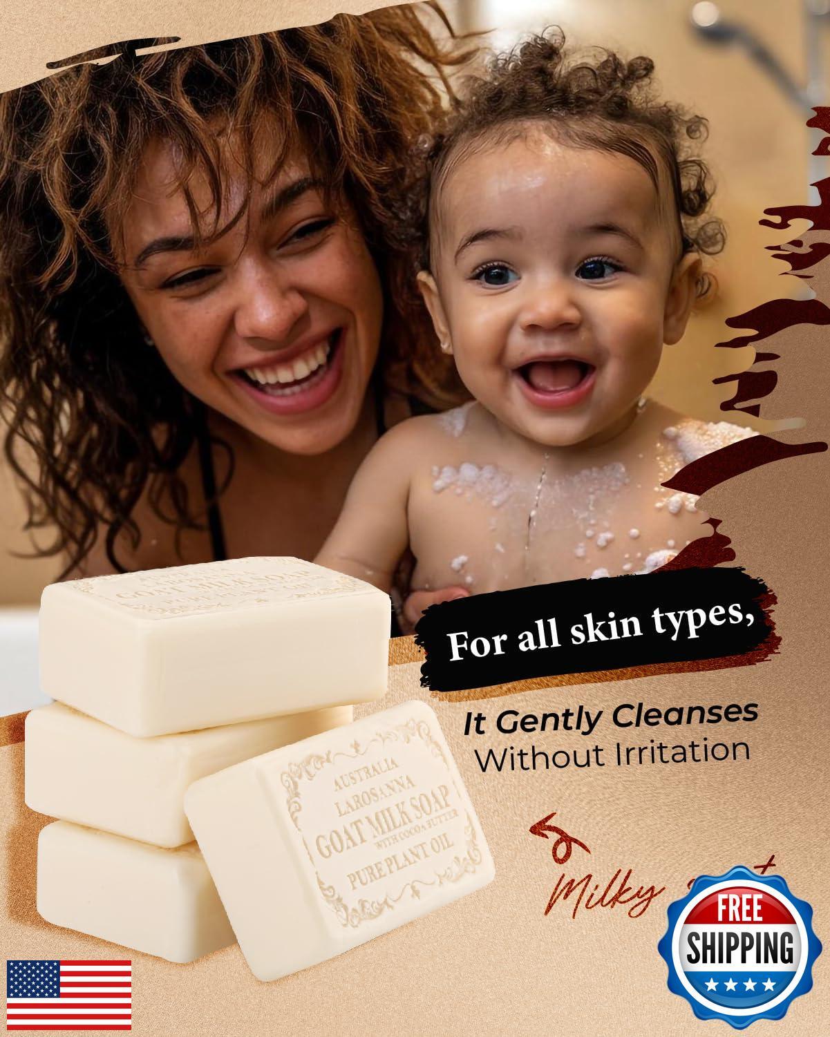 larosanna Australian Goat Milk Soap,Helps Moisturize,Smooth and Cleanse Skin,
