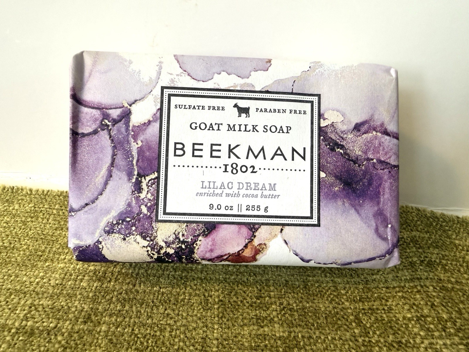BEEKMAN 1802 LILAC DREAM BAR GOAT MILK SOAP 9oz NEW SHIPPING FREE