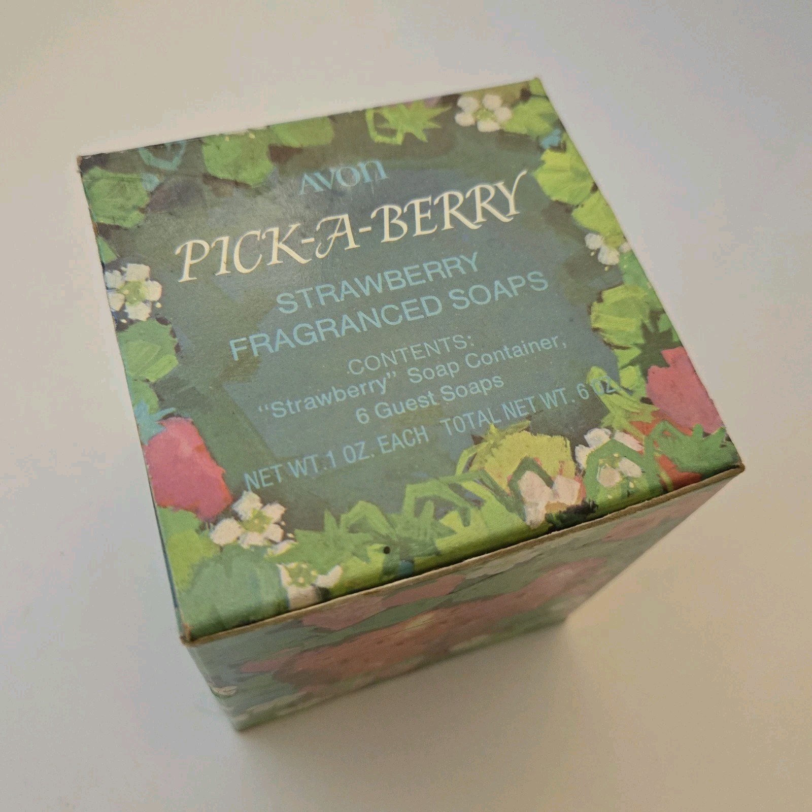 Vintage 1970’s Avon PICK-A-BERRY Strawberry Fragranced Soaps Container with Box