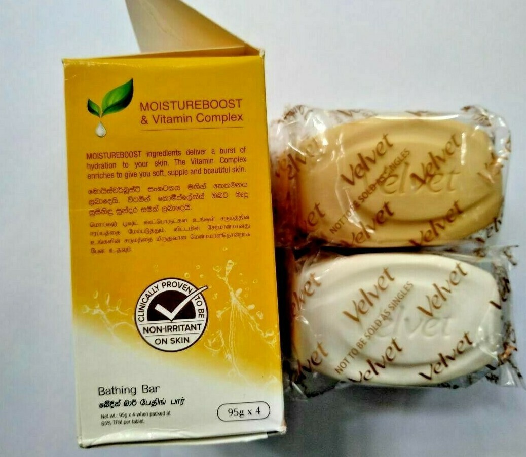 Velvet Herbal Soap Combo Eco Pack(4 in 1)380g Glowing & Radiant Skin Bathing Bar
