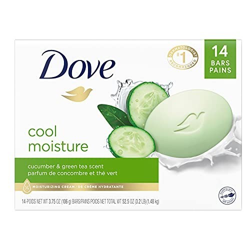 Moisturizing Beauty Bar Cucumber Green Tea 14 Bars Softer Skin Hydrating