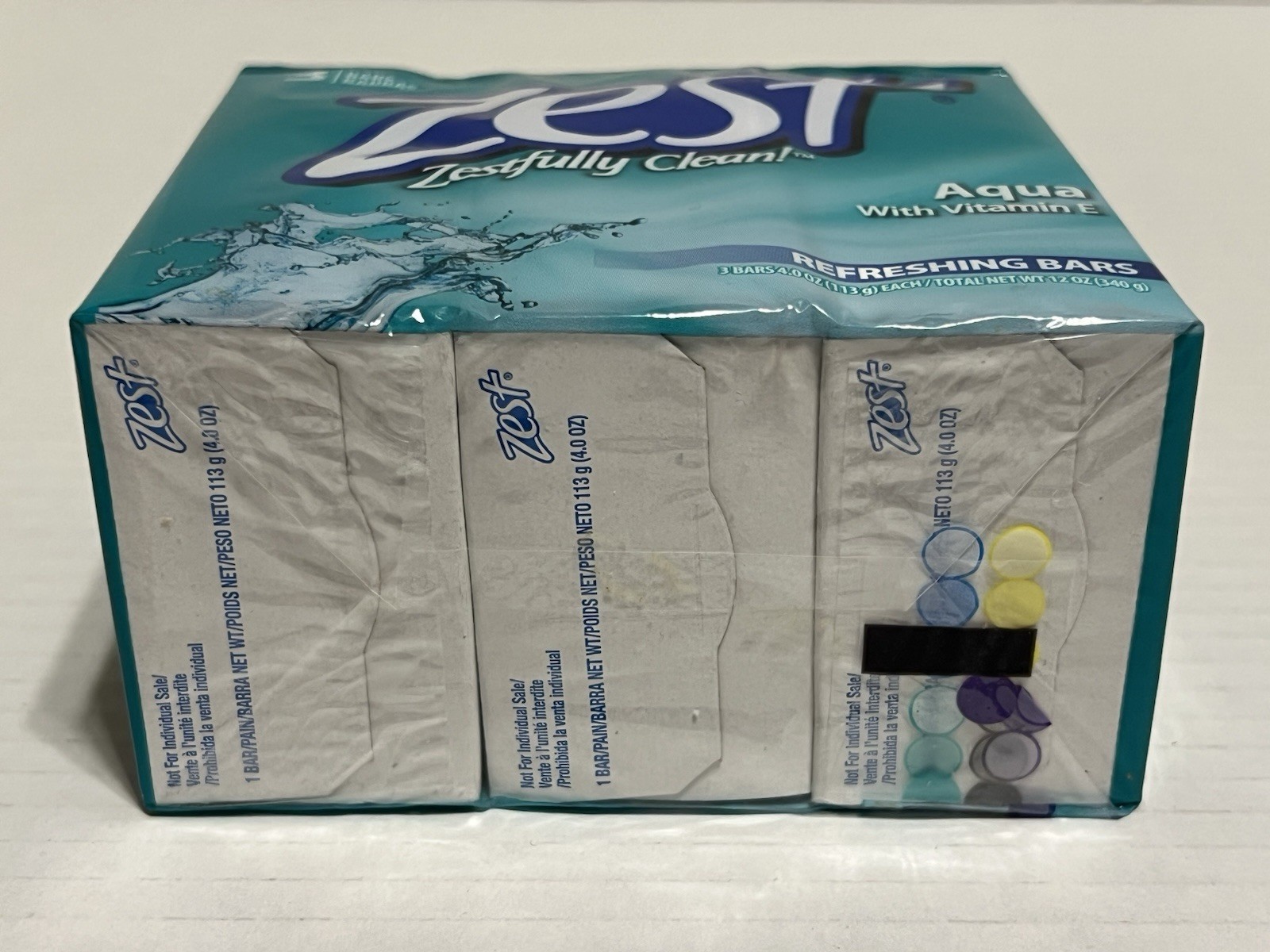 Zest Zestfully Clean Aqua With Vitamin E Refreshing 3 Bars 12 Oz Total New