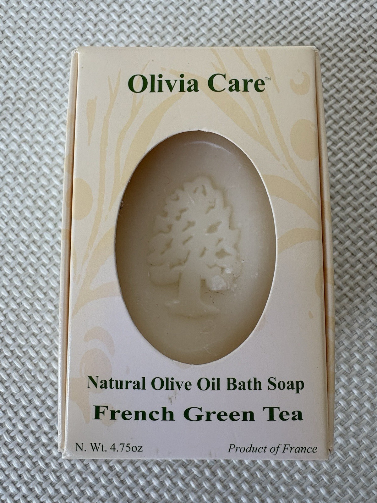 Olivia Care Natural Olive Oil Bath Soap French Green Tea 4.75 Oz New