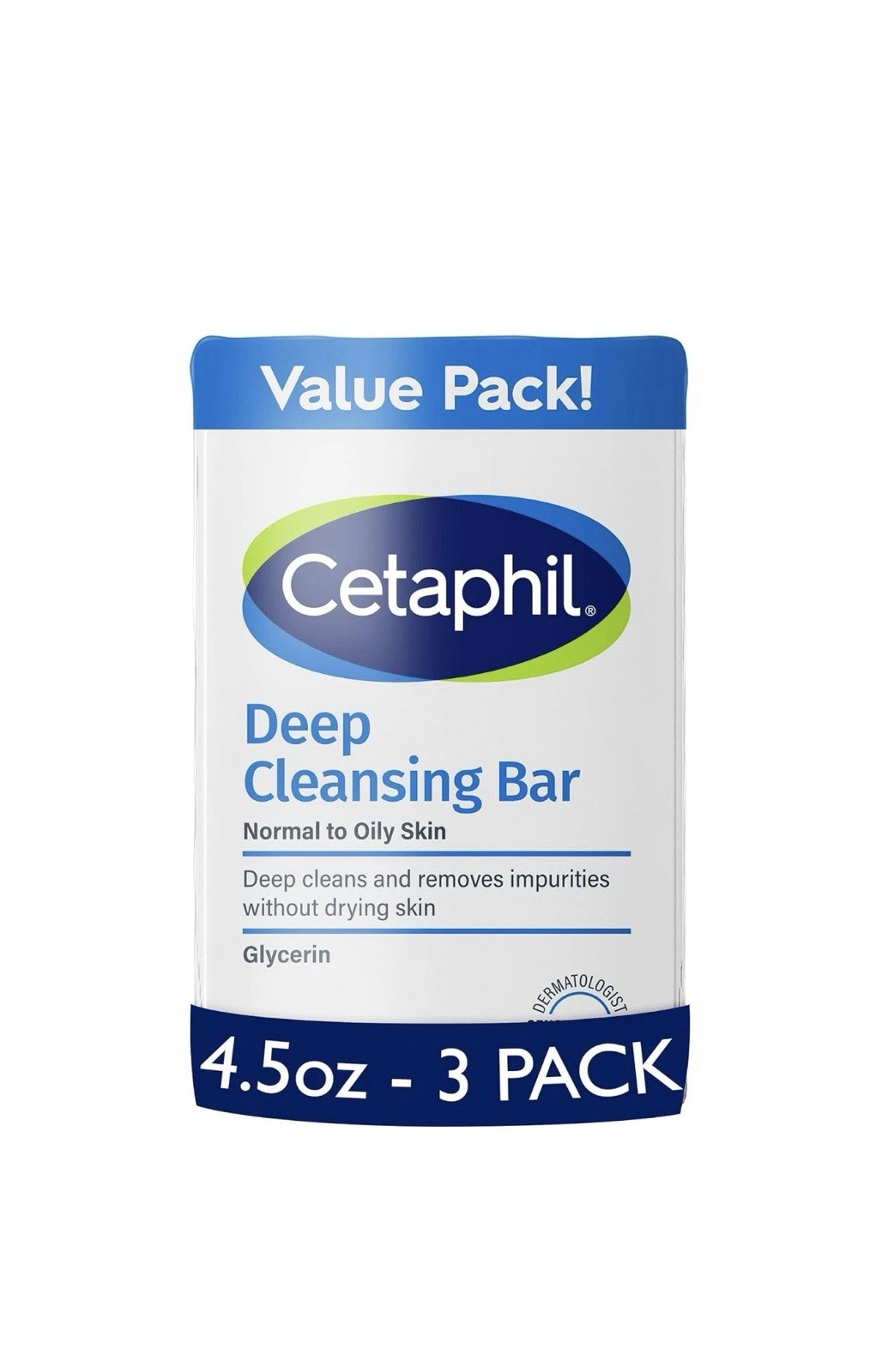 Cetaphil Deep/Gentle Cleansing Soap Bar, Value Pack (3)