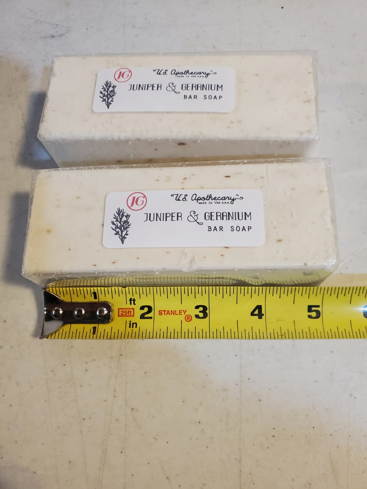 US Apothecary 2 bars of Juniper and Geranium Bar Soap