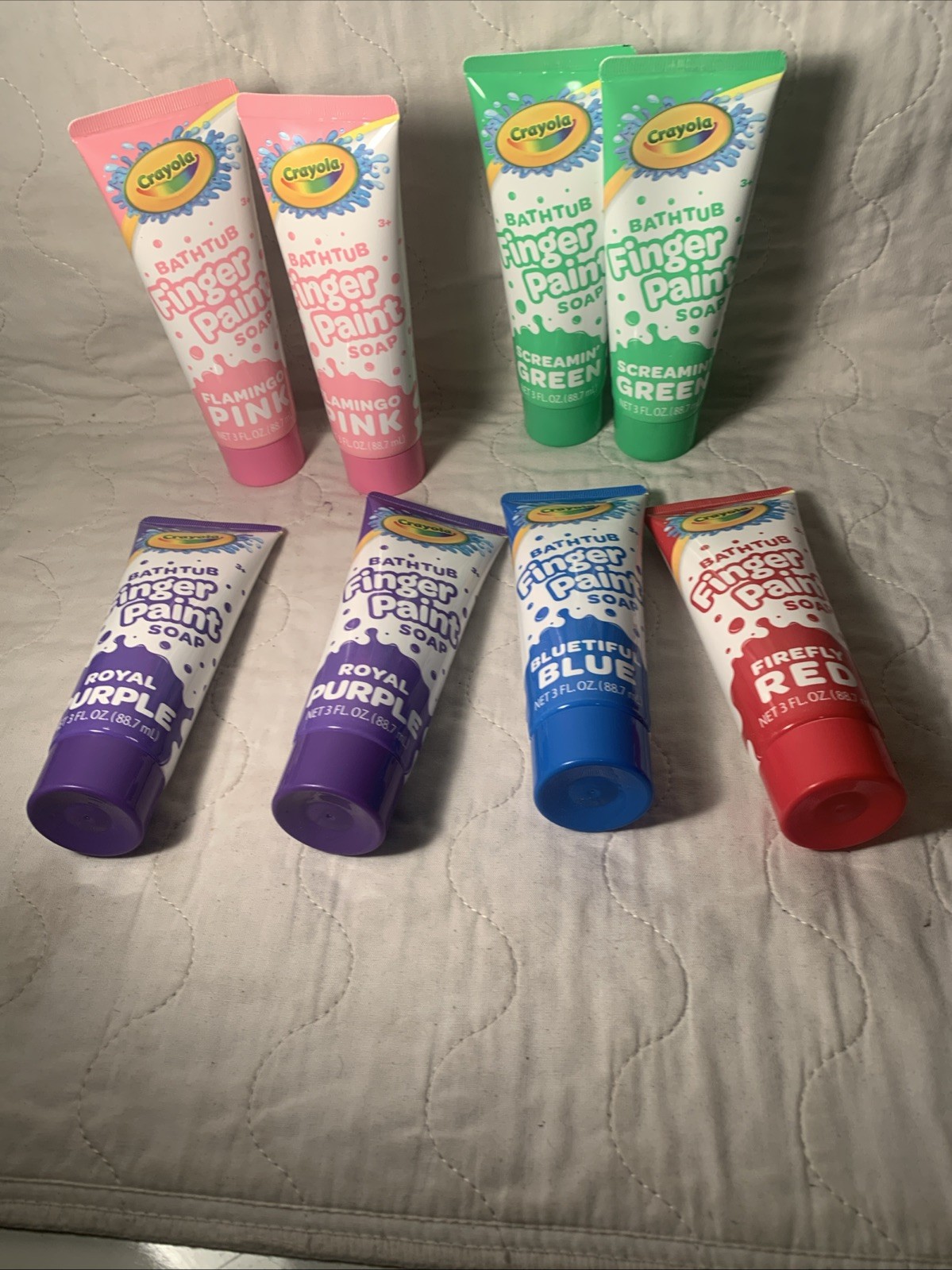 Lot Of 8 Crayola Bathtub Finger Paint Soap Pink, Red, Blue ,Purple,green #1880