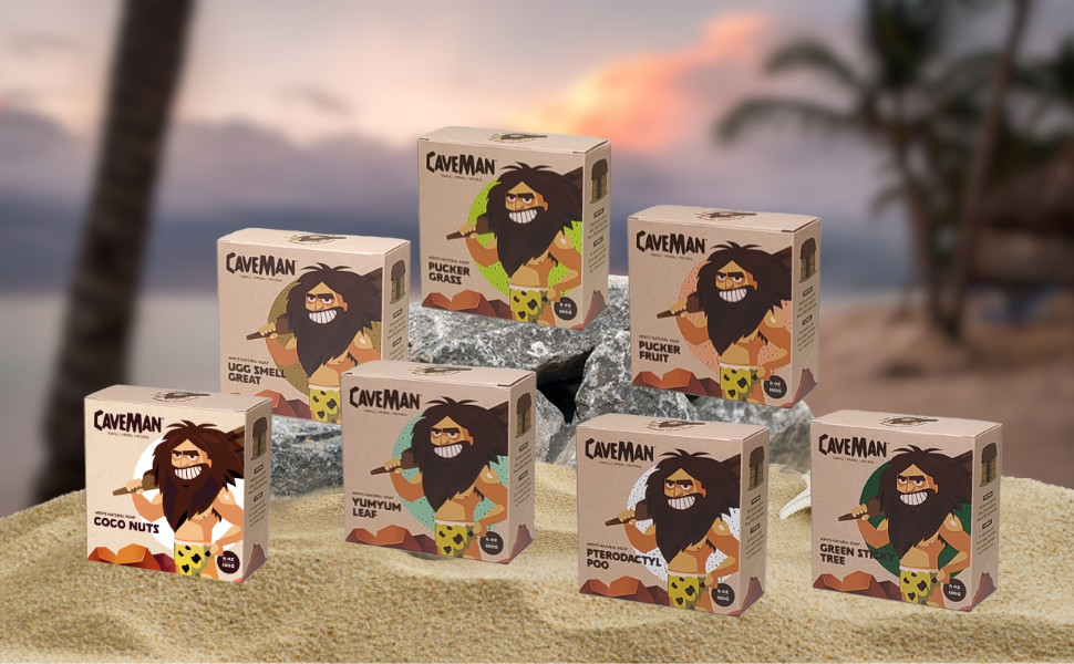 CaveMan Men’s Natural Soap – Moisturizing, Exfoliating, & Refreshing Bar Soaps