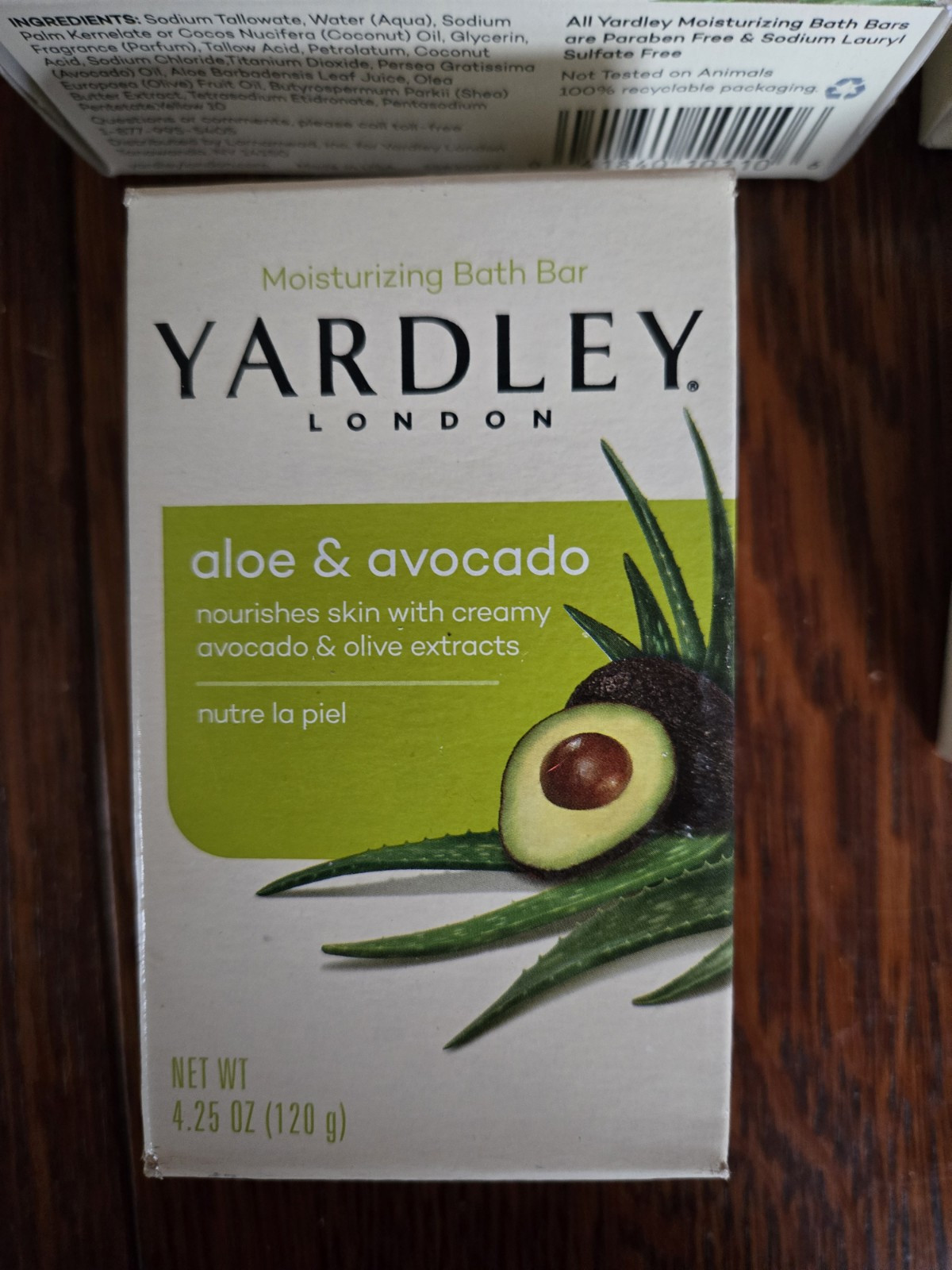 Yardley London Naturally Moisturizing Bath Bar Aloe & Avocado 4.25oz Pack of 6
