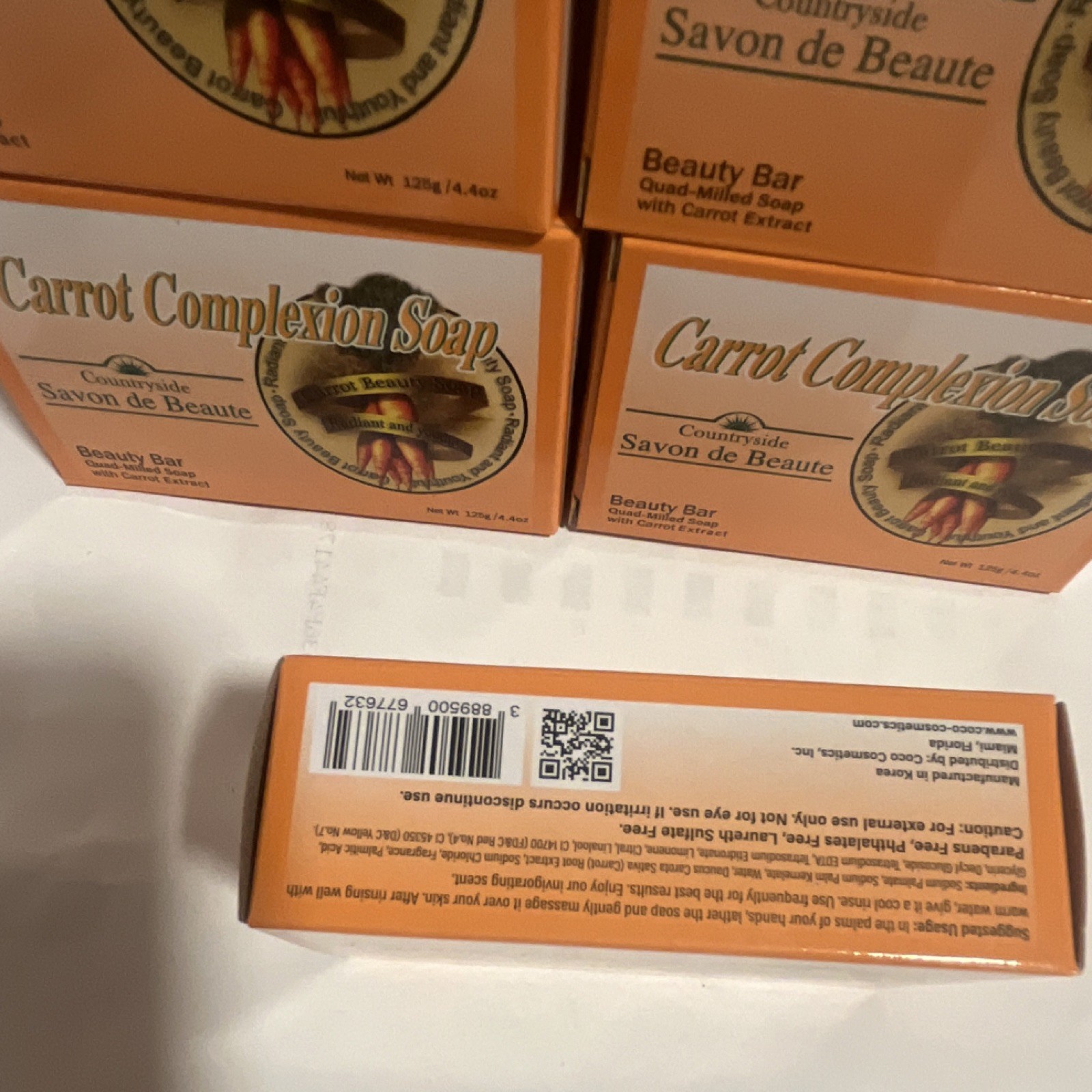6-Pack Countryside Carrot Extract Quad-Milled Beauty Bar Soap 4.4 oz Unisex