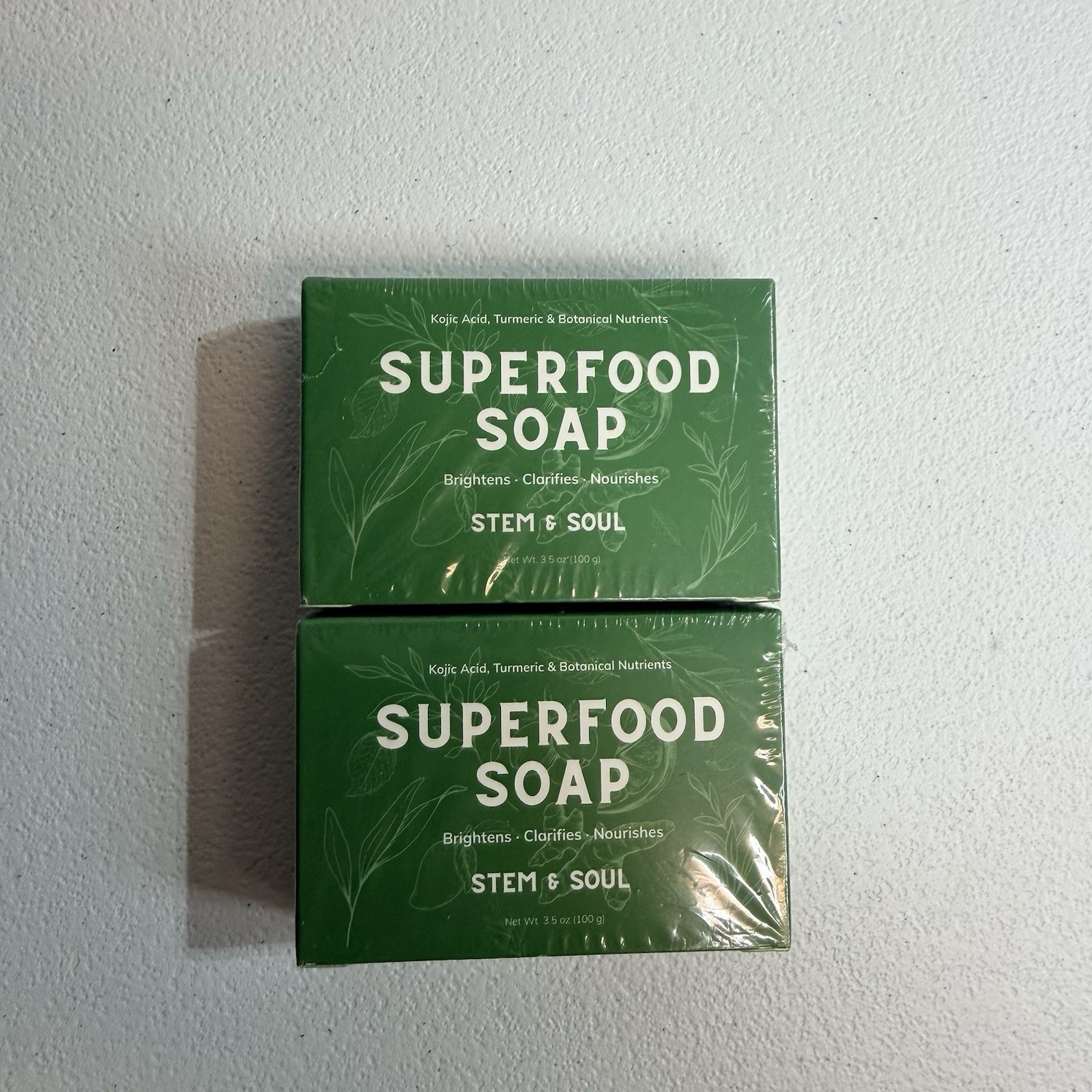 2 Stem & Soul Superfood Soap Bar Natural 3.5 oz Kelp Turmeric Botanical Nutrient