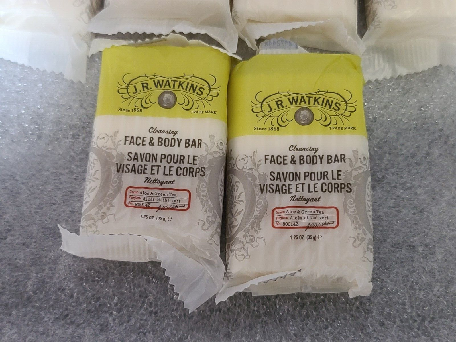 Lot of 10) JR WATKINS Face Body Bar Aloe Green Tea Travel Size 1.25oz Soap Bars