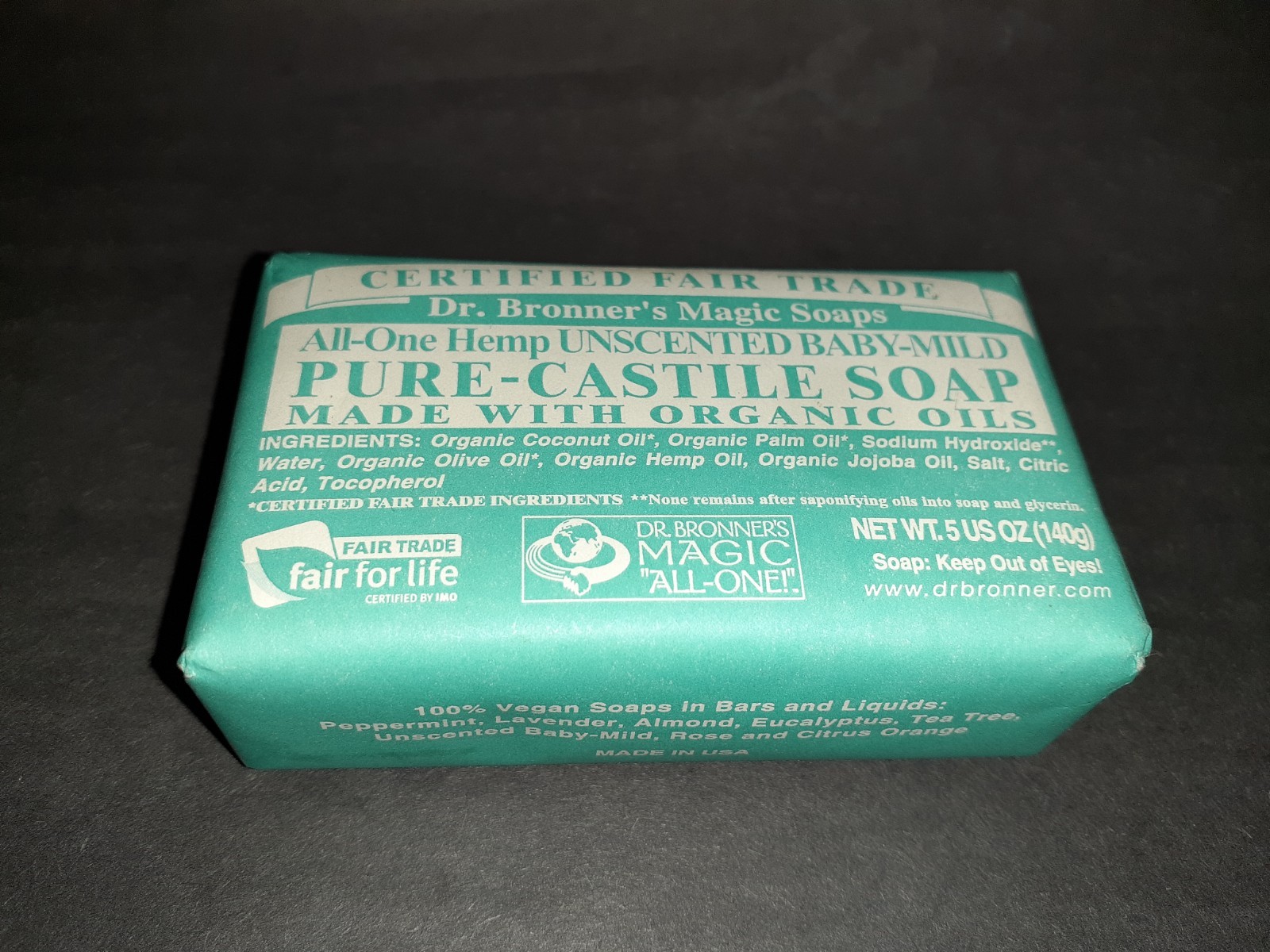 Dr. Bronner’s Pure Castile Bar Soap All-One Hemp Baby Unscented 5 oz (140 g)