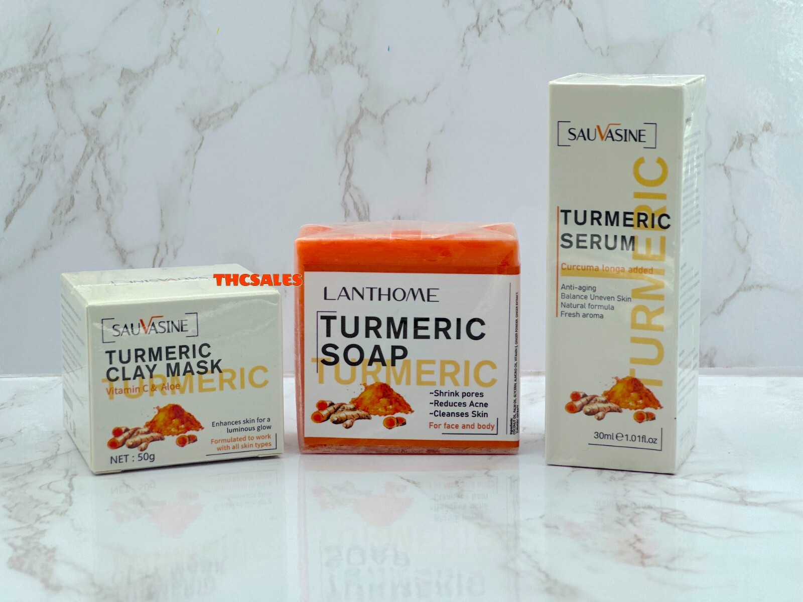 Turmeric Face Serum Soap Whitening Acne Blemish Corrector Dark Spots Clean Face