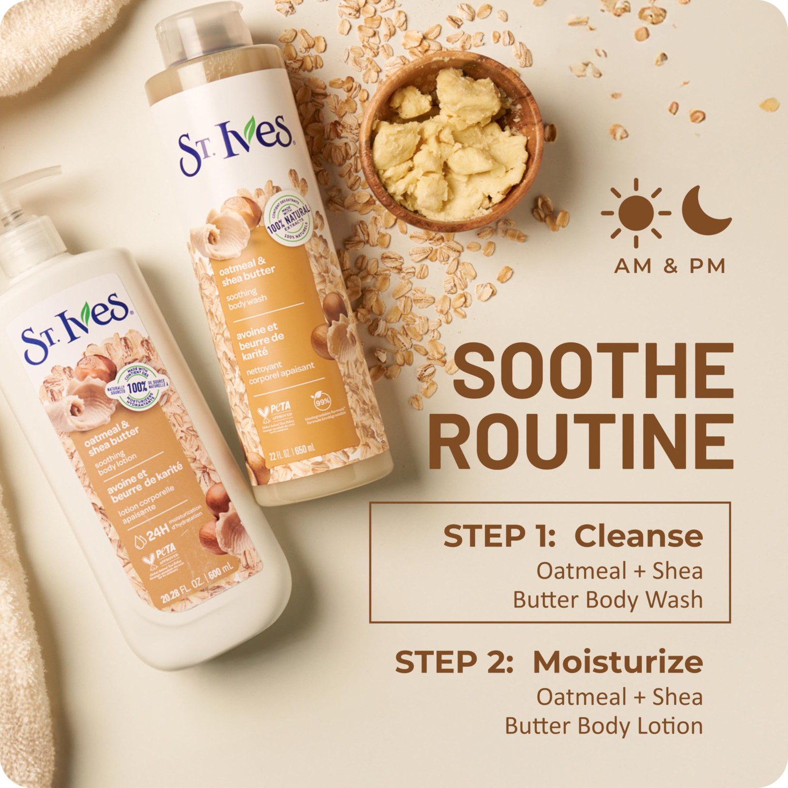 St. Ives Oatmeal & Shea Butter Body Wash | 22 Fl Oz (Pack of 1), No Color