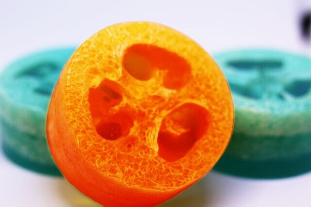 Mango Tangerine Loofah Soap 150g 5.5 oz Big Size Luffa Soap Tangerine Mango Soap