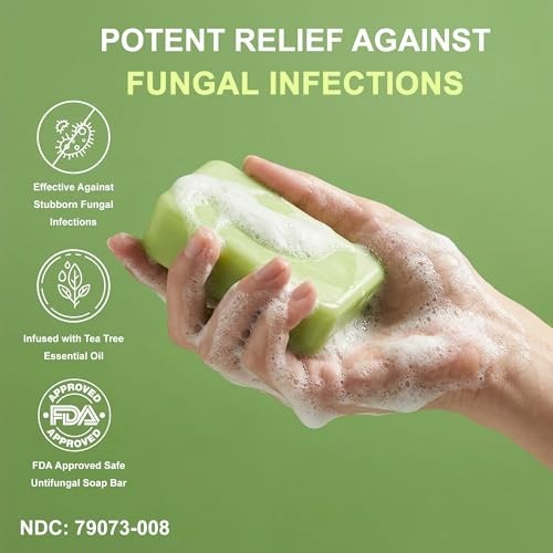 Antifungal Medicated Soap Bar, Athletes Foot Jock Itch Ringworm Yeast Infection