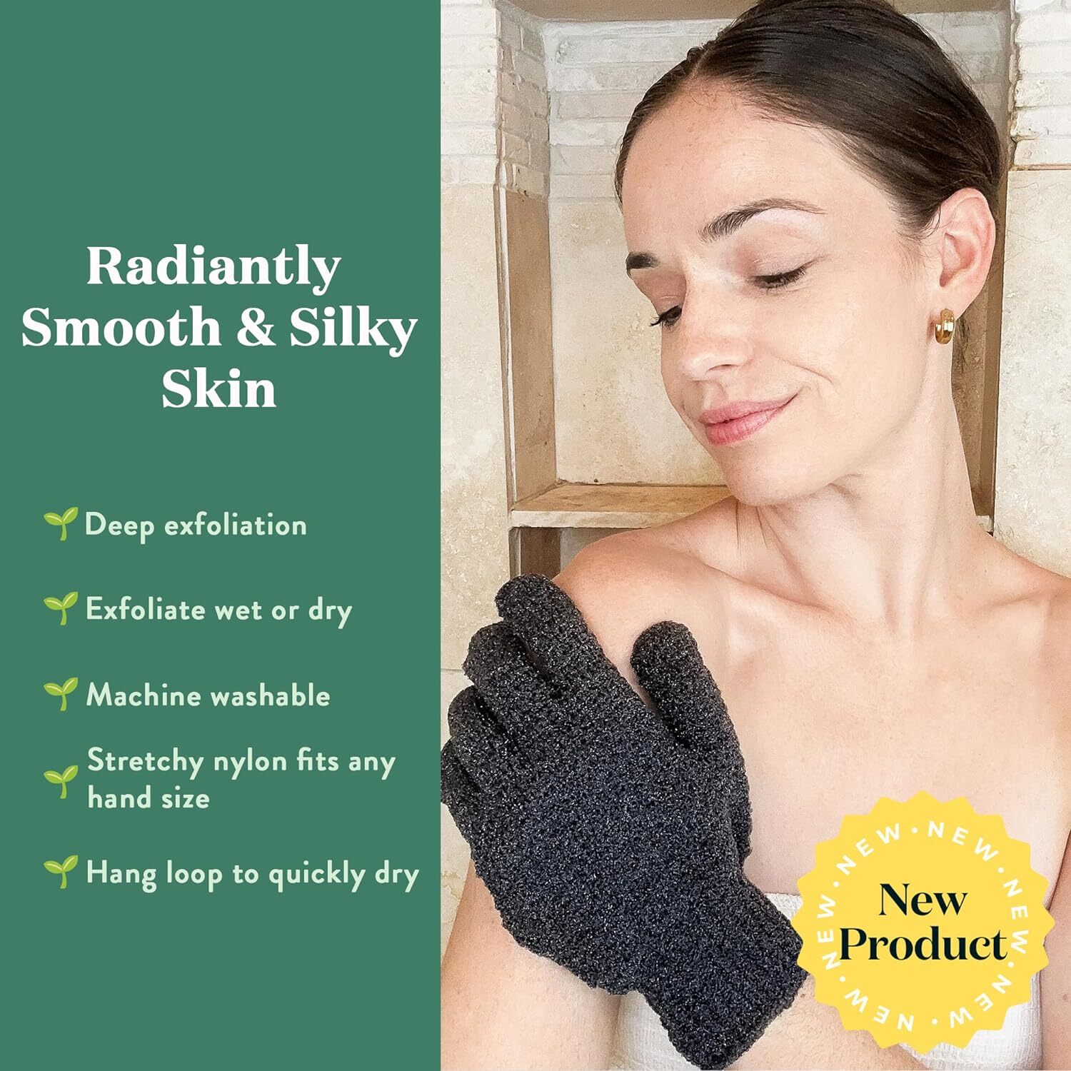 Bare Botanics 4 Pack White Exfoliating Gloves for Shower | 100% Nylon Fibers…