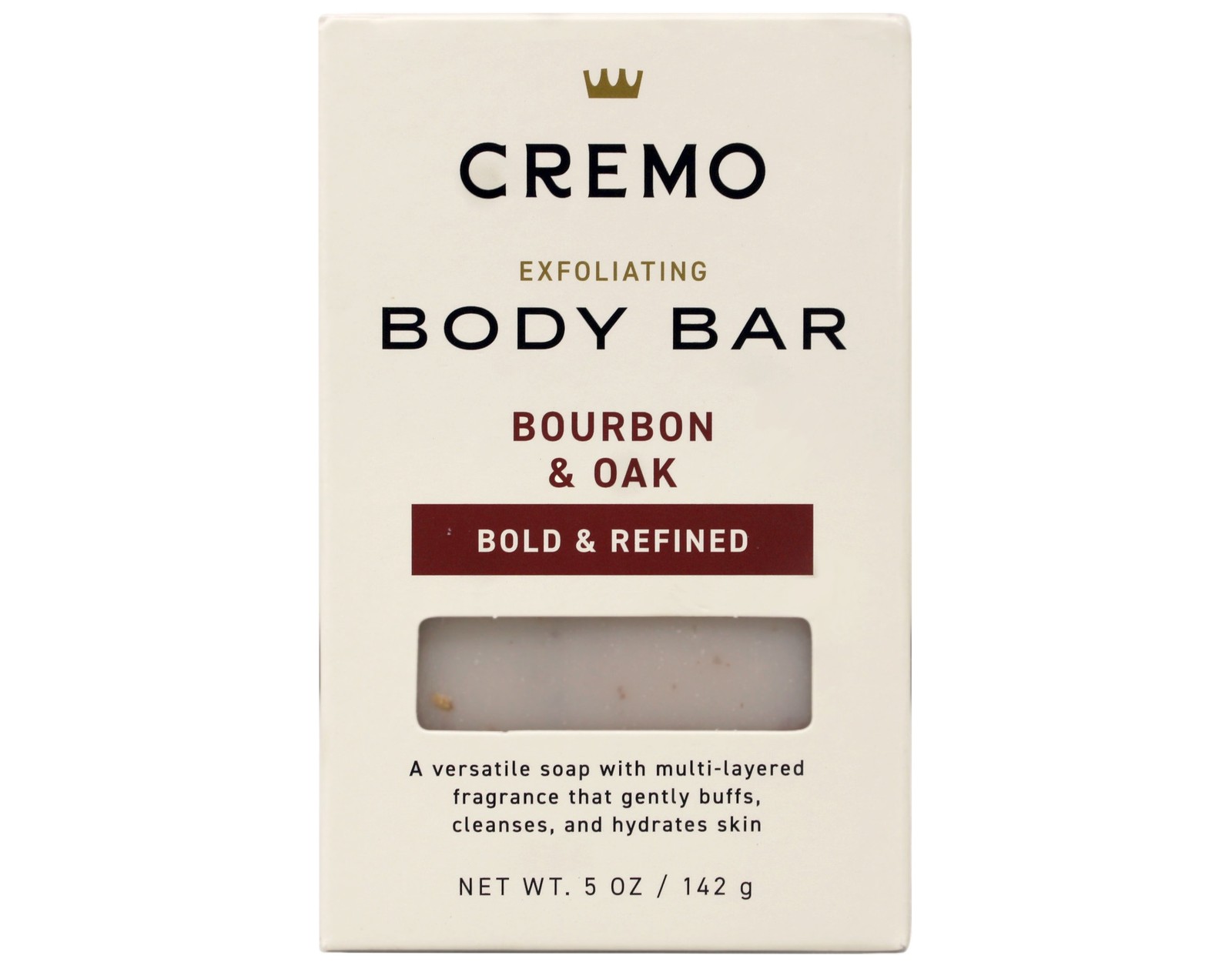 Cremo Exfoliating Body Bar Men Bourbon and Oak 5 oz