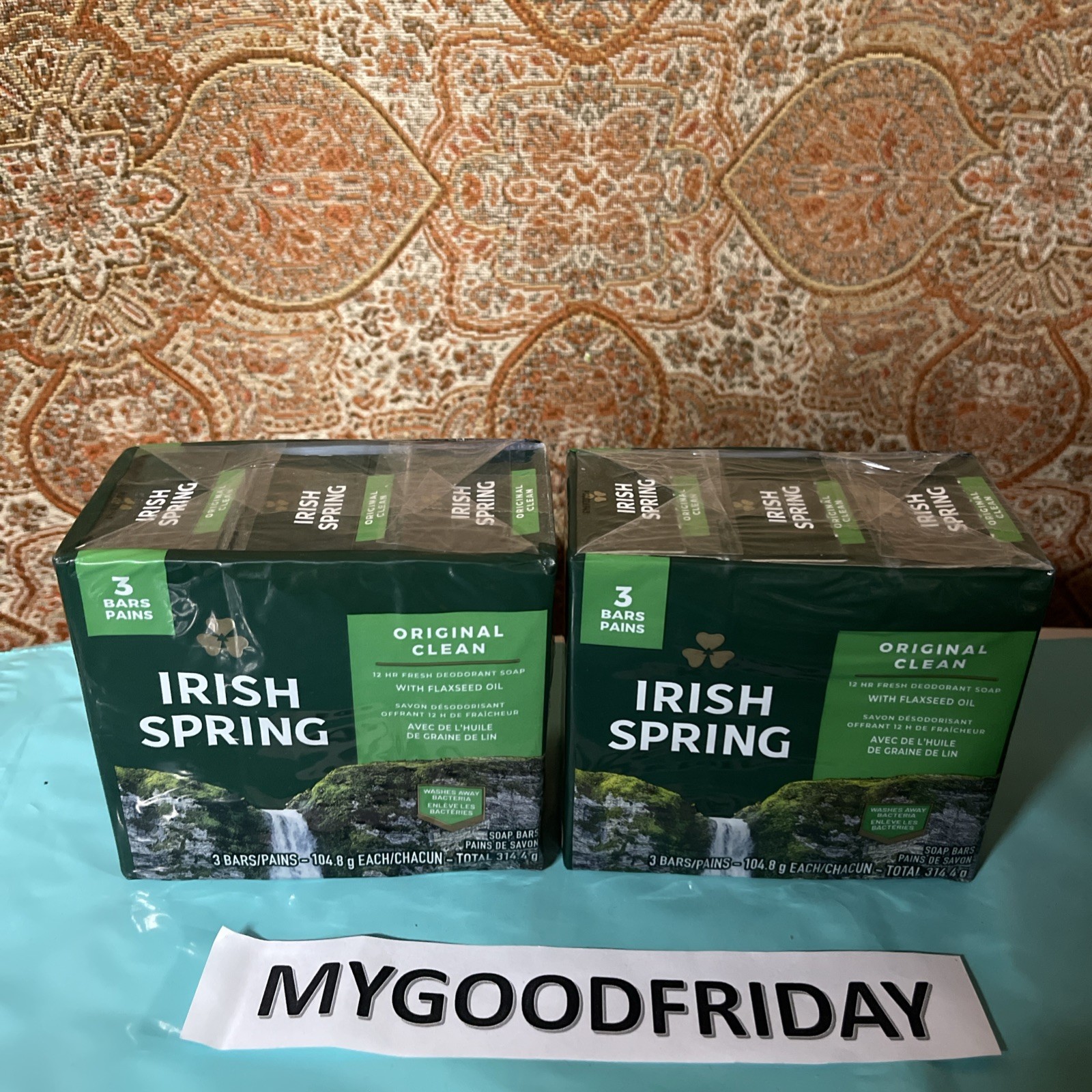 Irish Spring 6 Original Clean 12 Hrs Cool Deodorant With Flax Seed Oil Exp:9/26