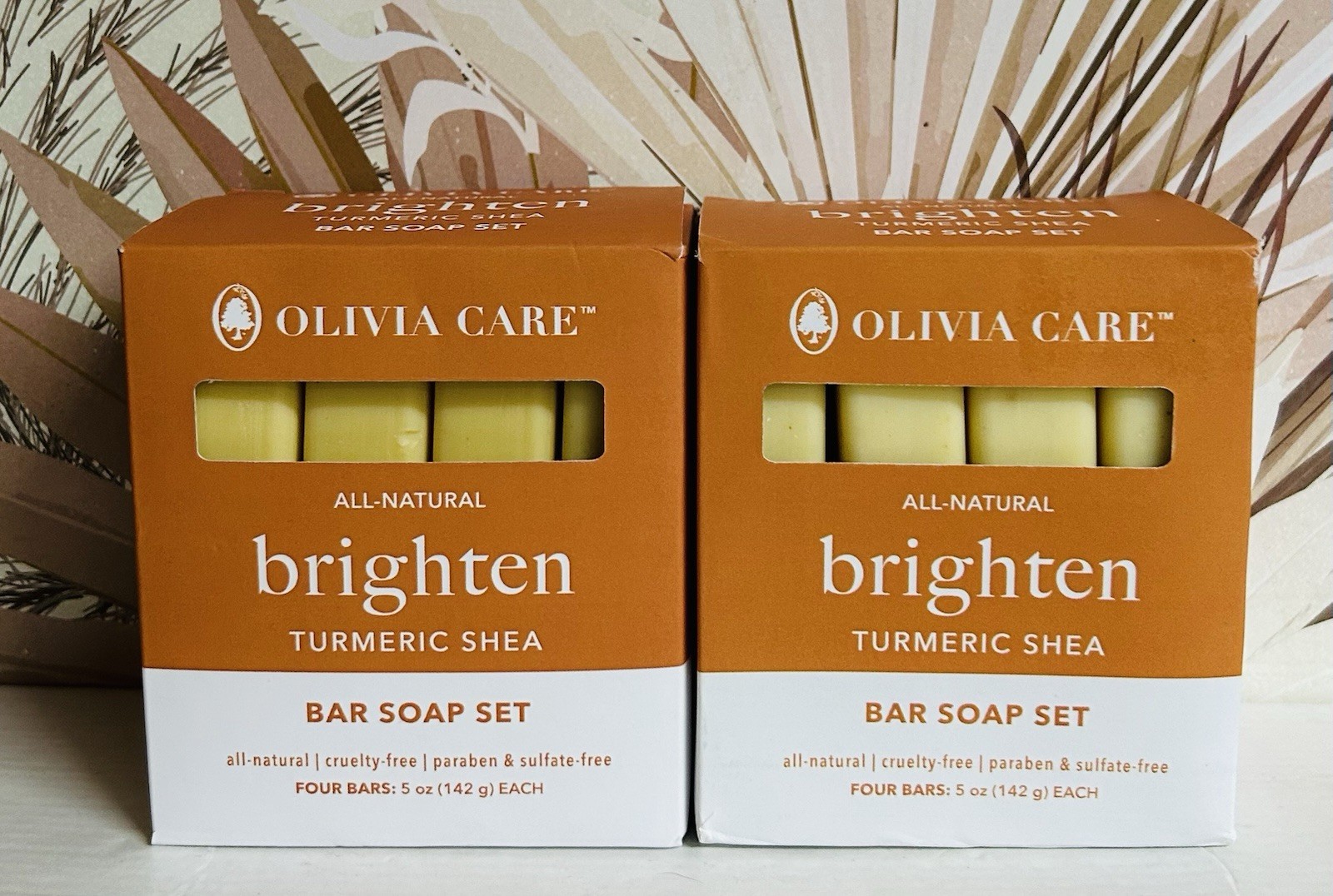 2-Pack Olivia Care ~ Turmeric Shea Bar Soap Set 8 X 5 oz Each