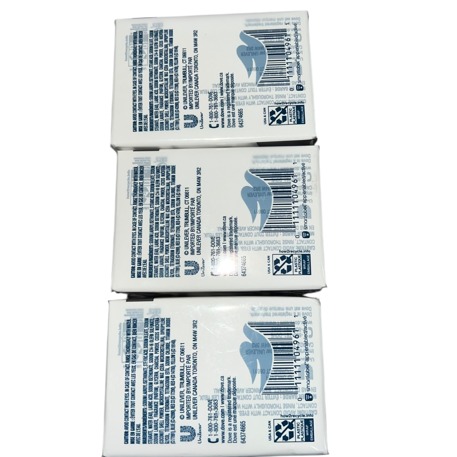 3x Dove Deep Exfoliating Beauty Bar with Charcoal Powder & Glycerin 3 Bars ea