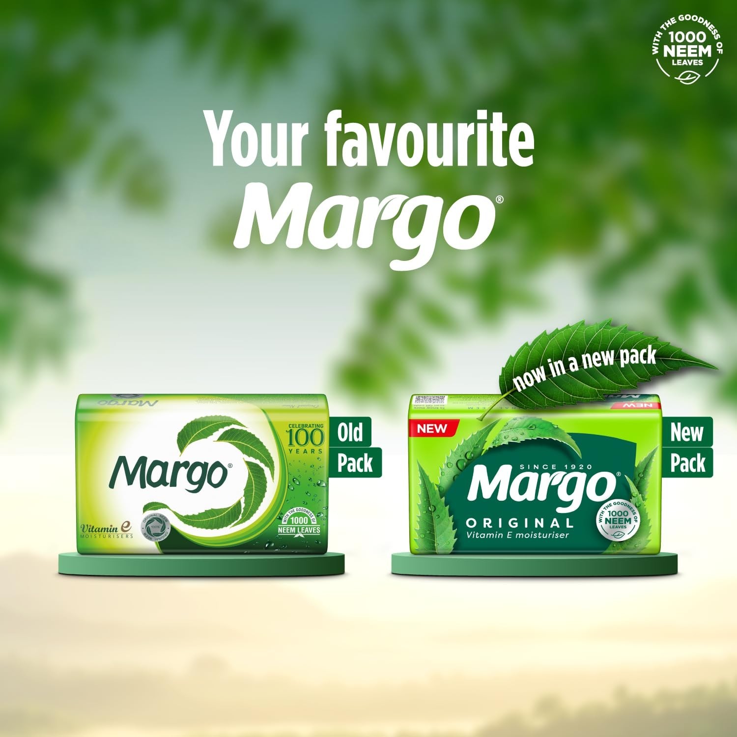 Margo Original Neem Soap 100g x 5 Pack Natural Neem & Vitamin E Moisturizing