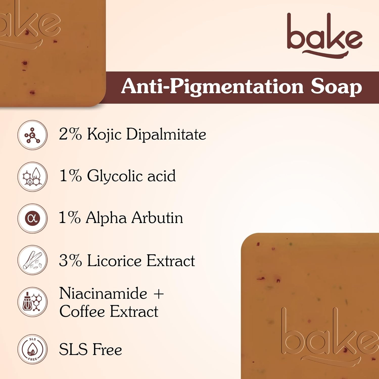 BAKE De-Tan Coffee Soap – 2 x 100g Bars | Anti-Tan, Pigmentation & Dark Spot