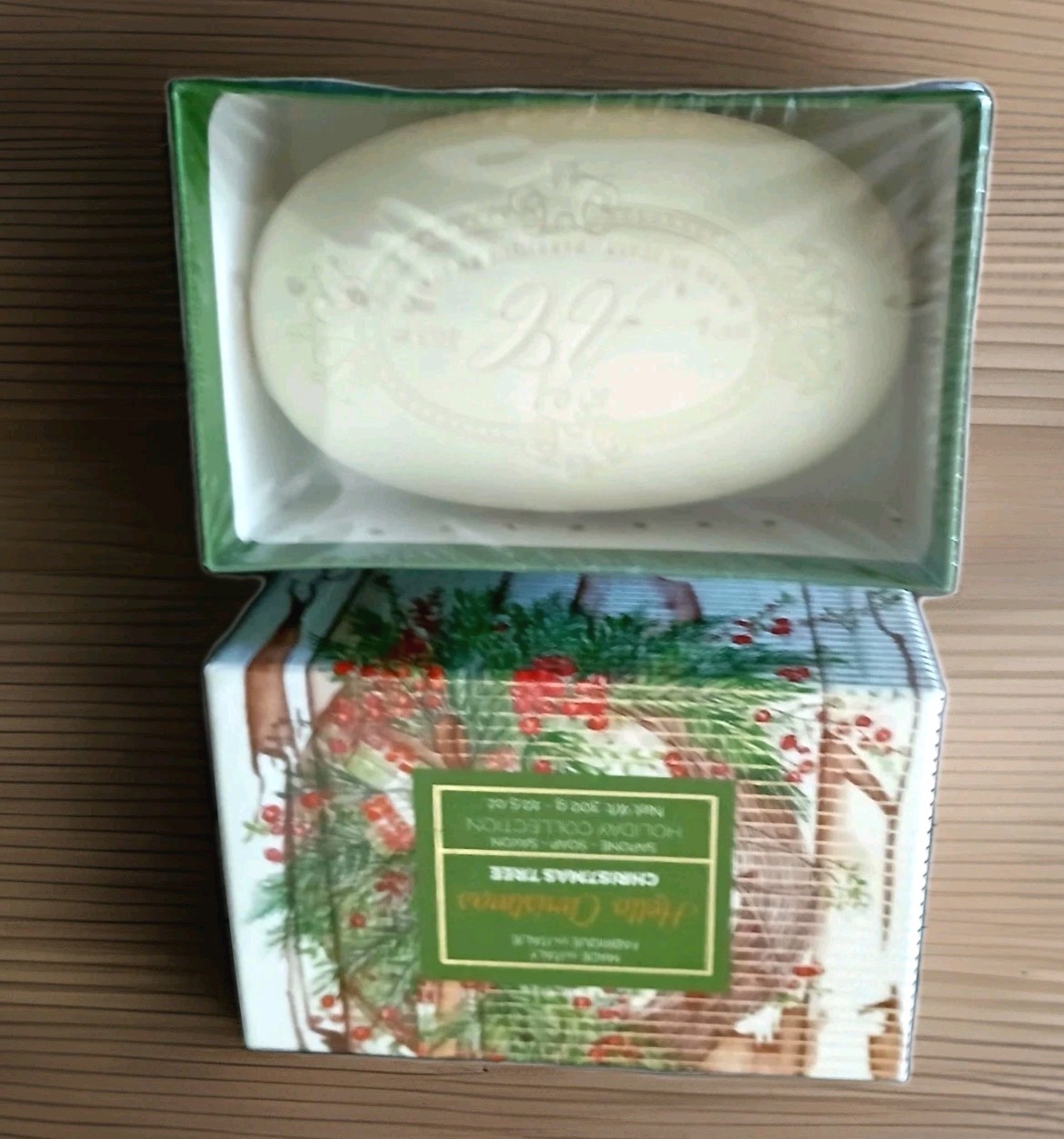 Saponeria Bar Soap 10.5 oz Made in Italy Savon Christmas Tree Sealed NOS