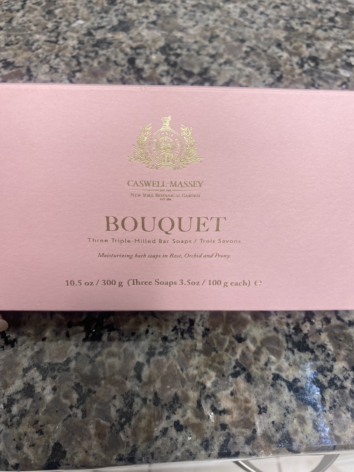 Caswell Massey NY Botanical Gardens Bouquet Soap Set 3 Peony, Orchid , Rose New!