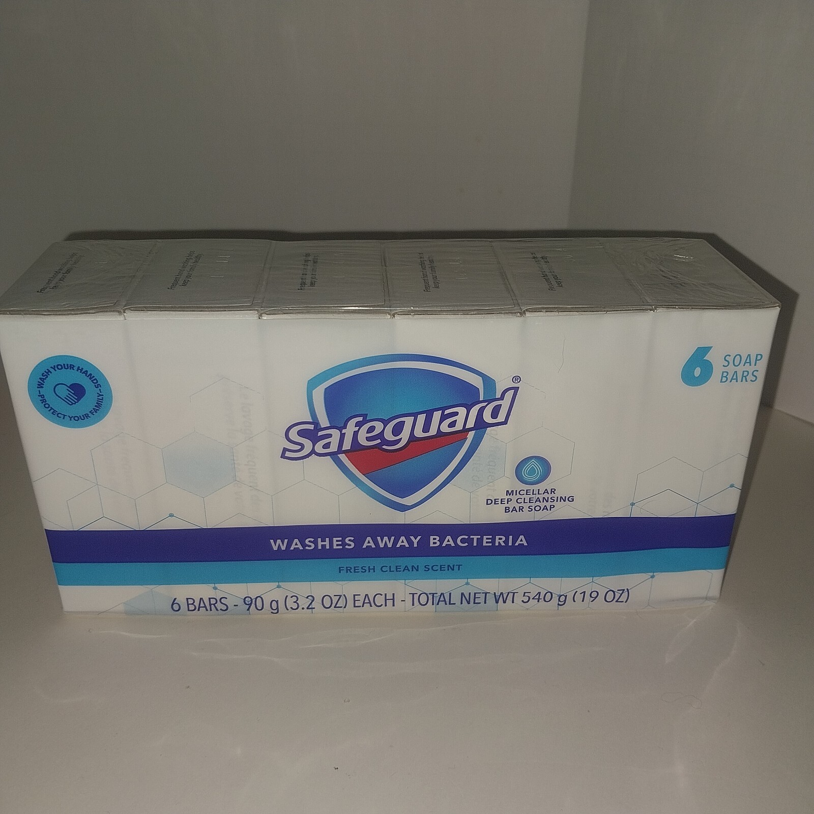 6 Pack Safeguard Antibacterial Soap Bars 3.2 oz Washes Away Bacteria NEW Sealed