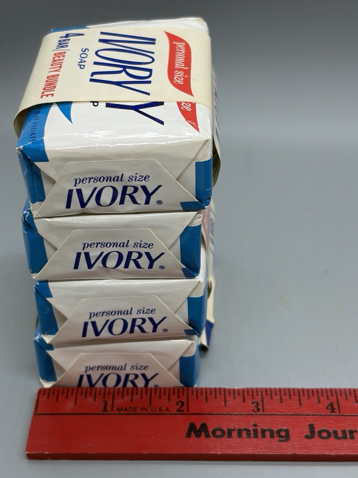 Vintage NOS Ivory Soap Personal Size Bars Lot Of 4 Light Blue Sealed