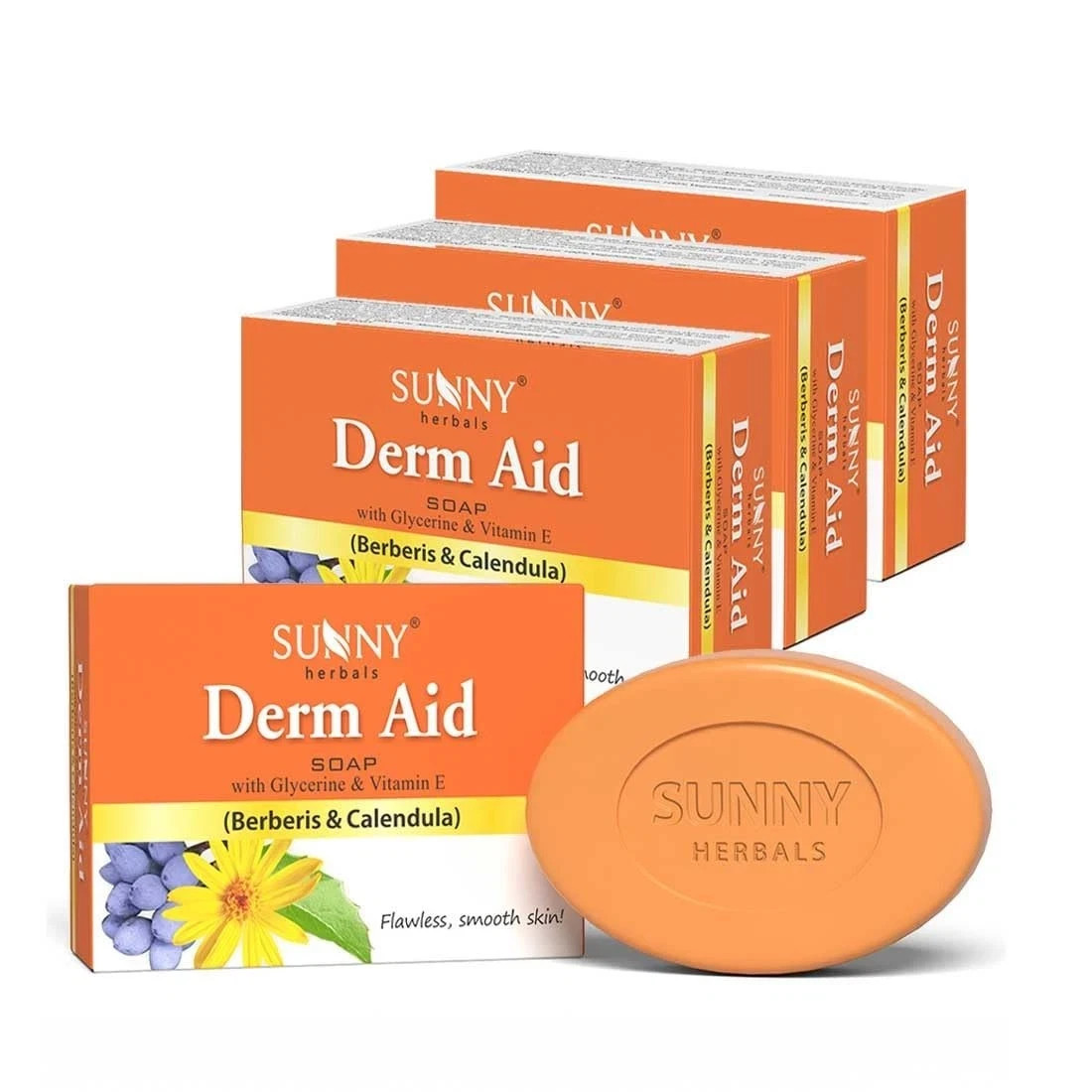 Sunny Herbals Derm Aid Soap For Rashes and Infection Free Skin 75 gm (Pack of 4)