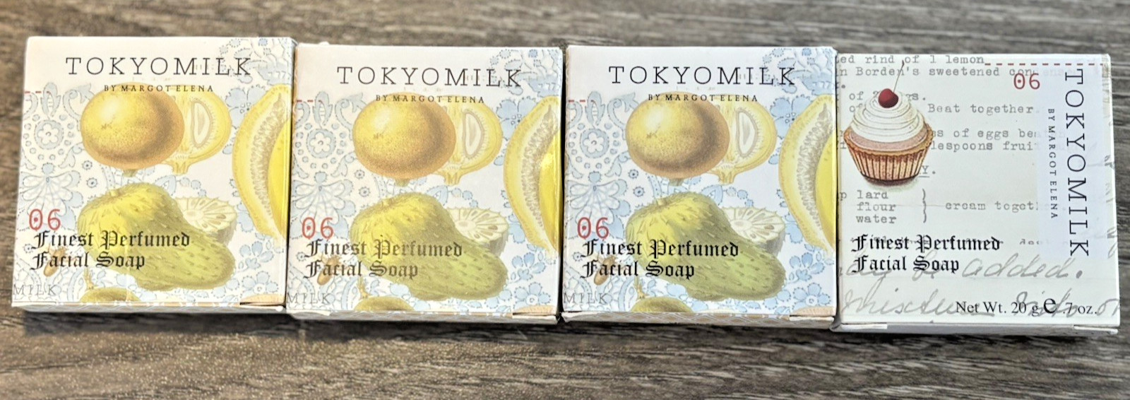 New Lot 4 Tokyo Milk Travel Size Facial Soap .7 oz