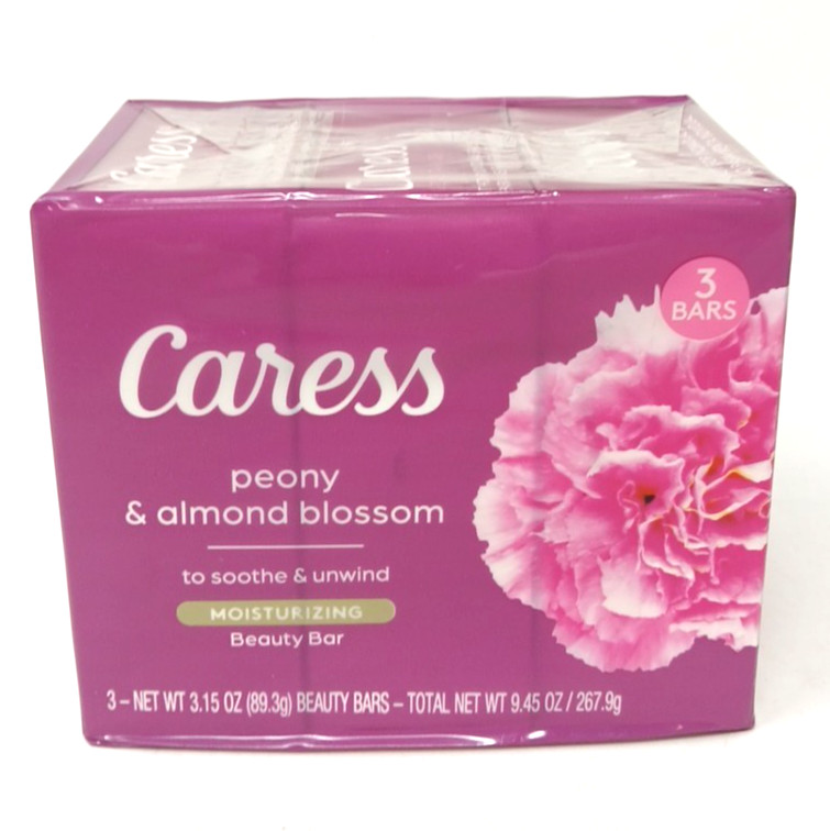 CARESS Peony & Almond Blossom Bar Soap 3 Bars 3.15 oz each