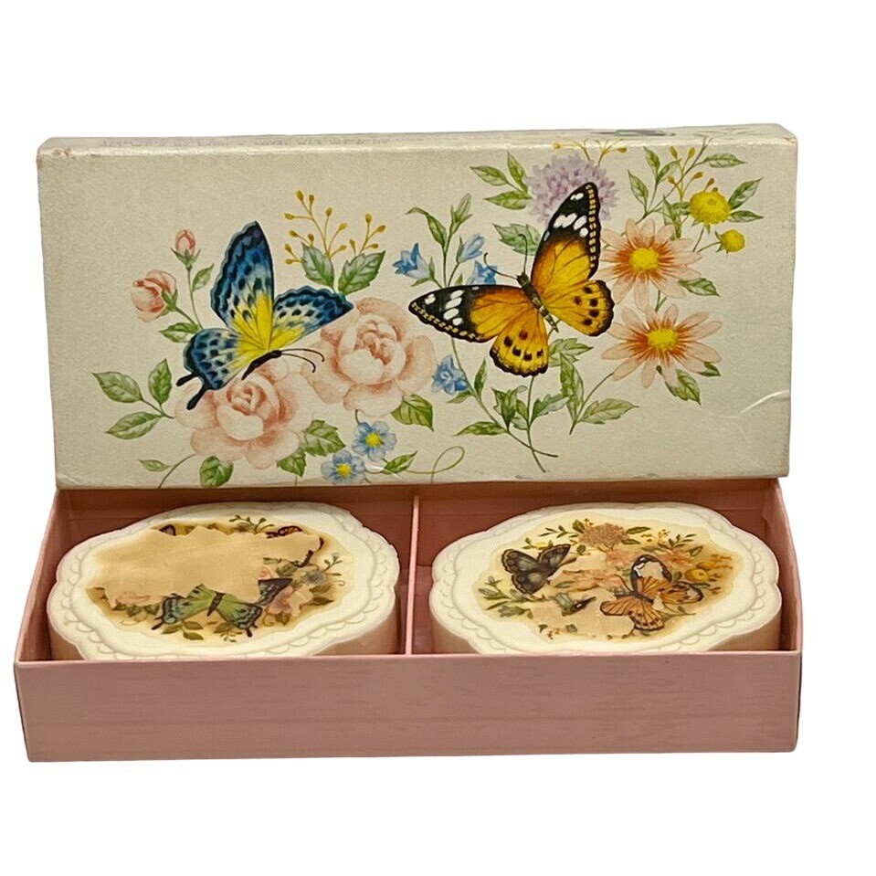 Vtg. Avon Butterflies & Blossoms Bring Summer to the Bath Decorative Soaps 6oz
