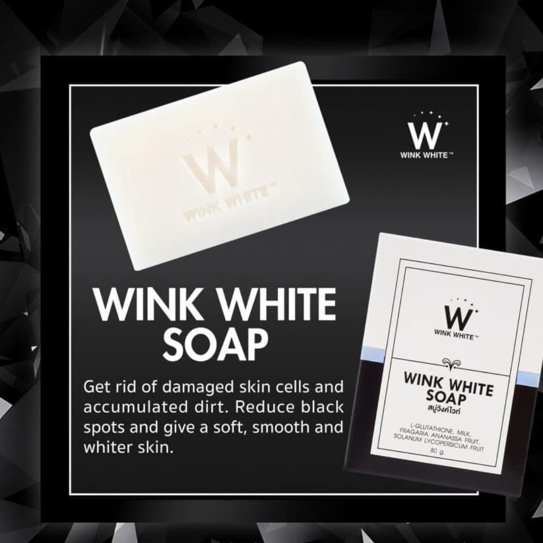 5 X Wink White Soap 80g Gluta Whitening Body Pure Face Lightening Skin Cleansing