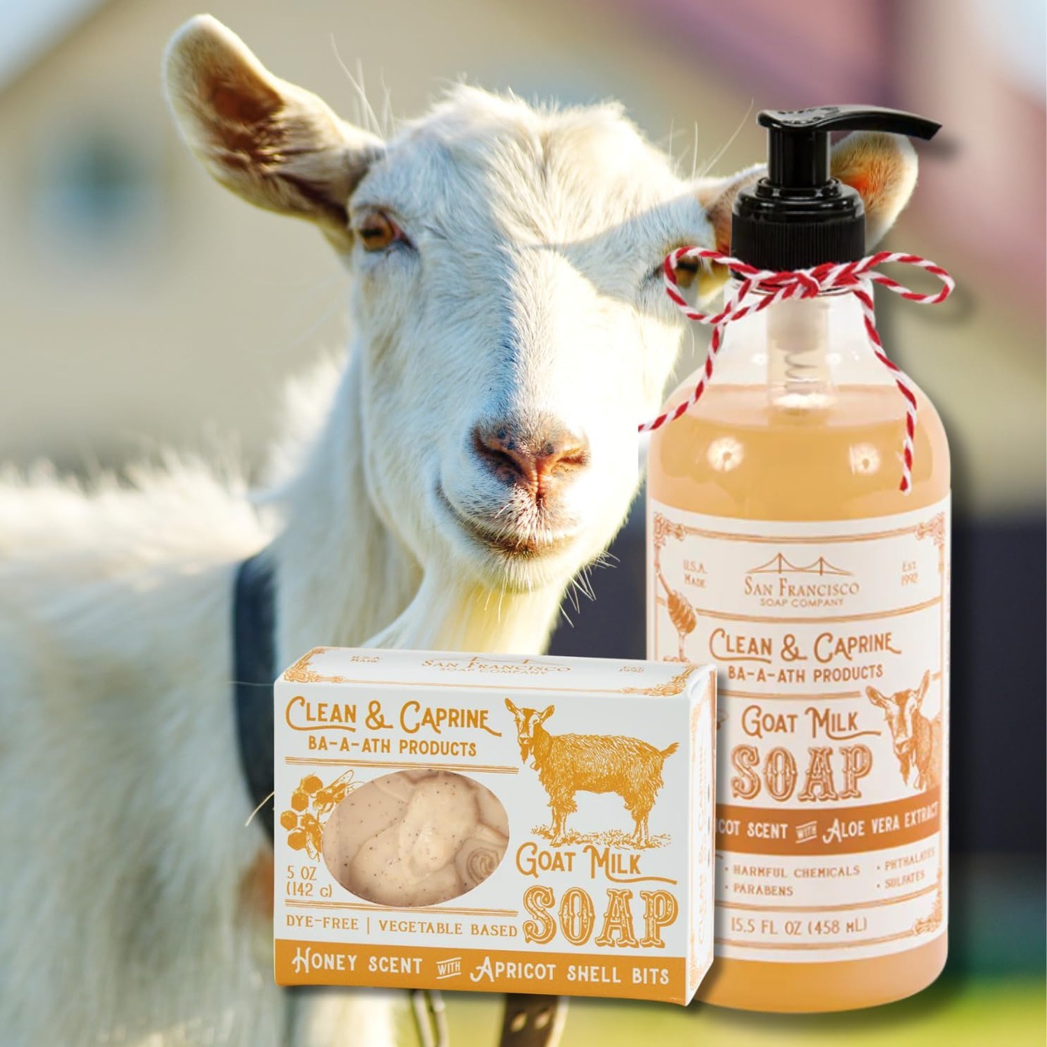 San Francisco Soap Company Clean & Caprine Goat Milk Hand Soap | Honey | Dye-…