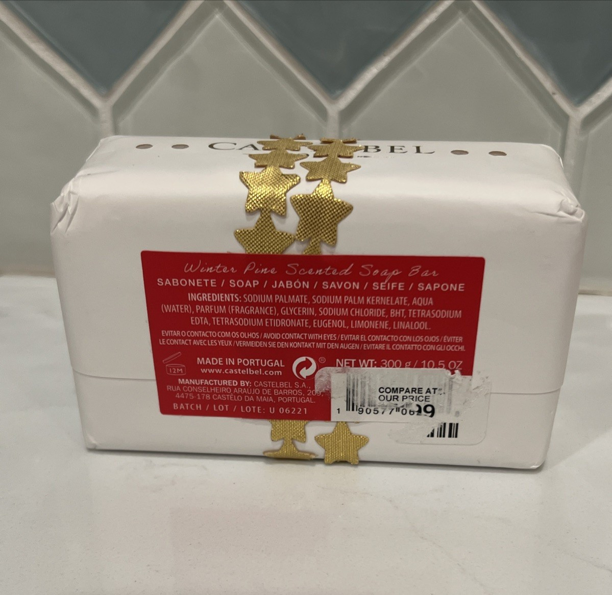 Castelbel Winter Pine Scented Soap Bar Large Christmas Theme Wrapping Portugal