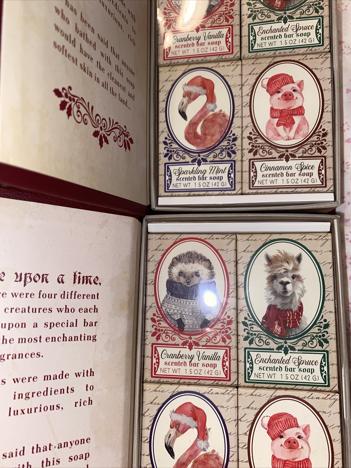 Cranberry-Vanilla-Mint-Spruce-Spice 🎄Once Upon A Time Box🎄 8×1.5 oz. Soaps