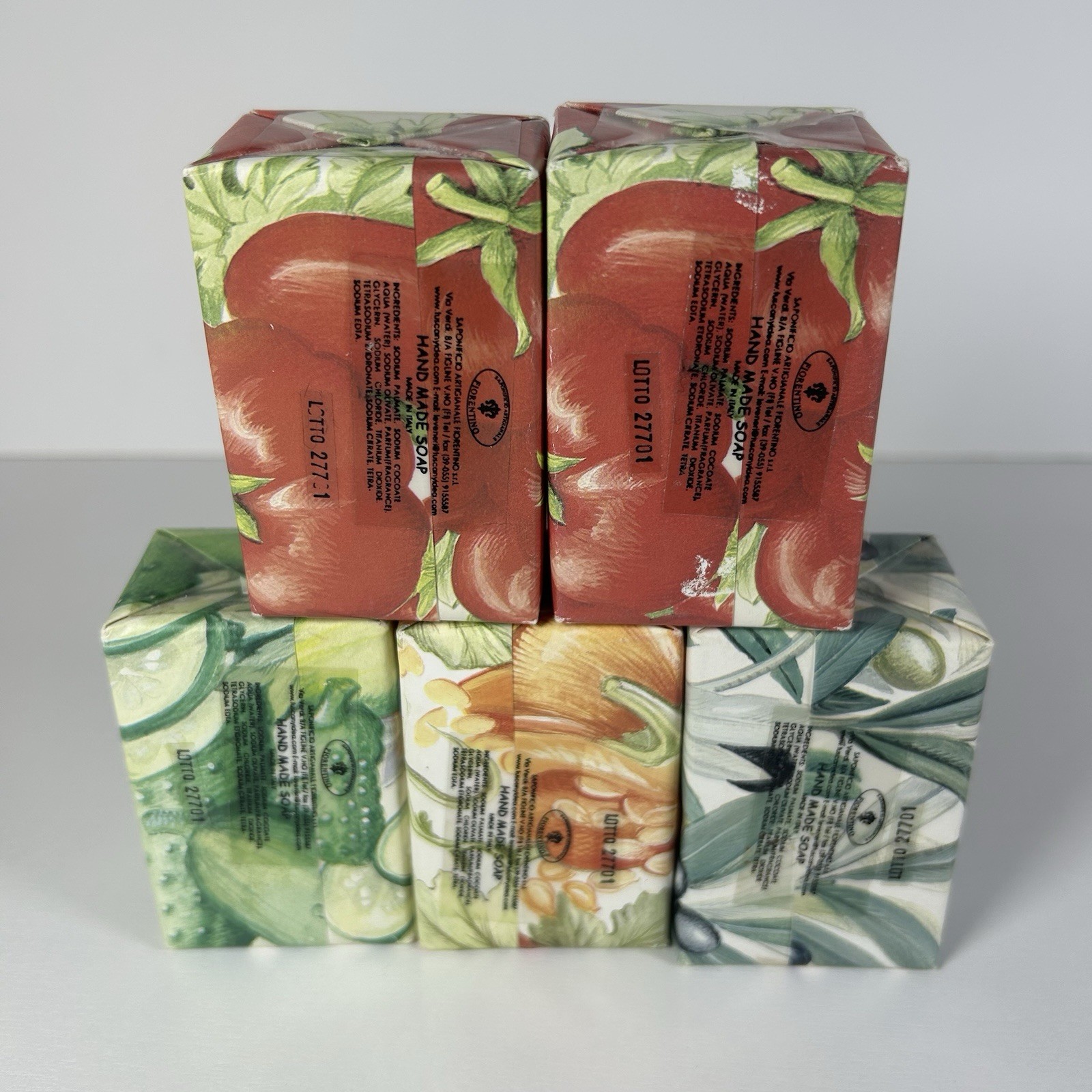 Le Veneri Italian Soap Bars 5.25 oz 5 Pieces ￼Vegetable Based Handmade Italy
