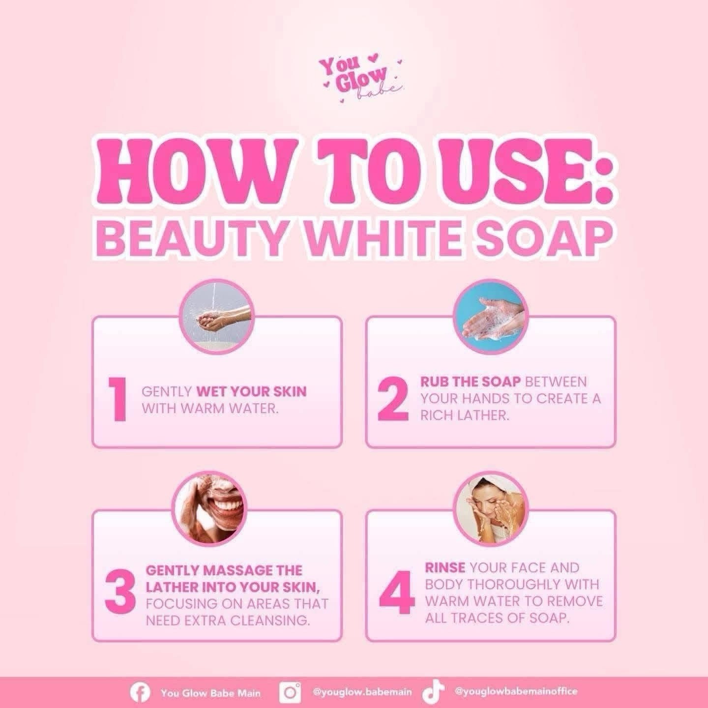 Beauty White Soap by You Glow Babe, 5 Bars x 70g
