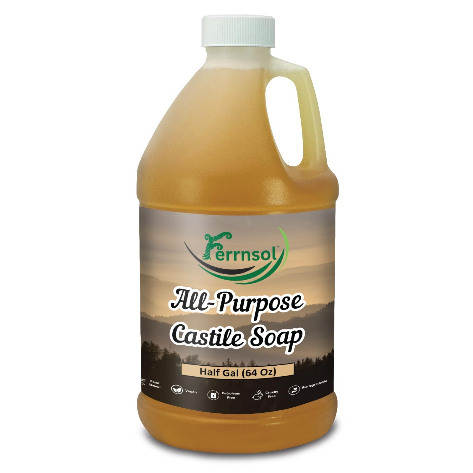 Unscented Castile Liquid Soap Refill 64oz – Natural Multi-Purpose, Non-Toxic