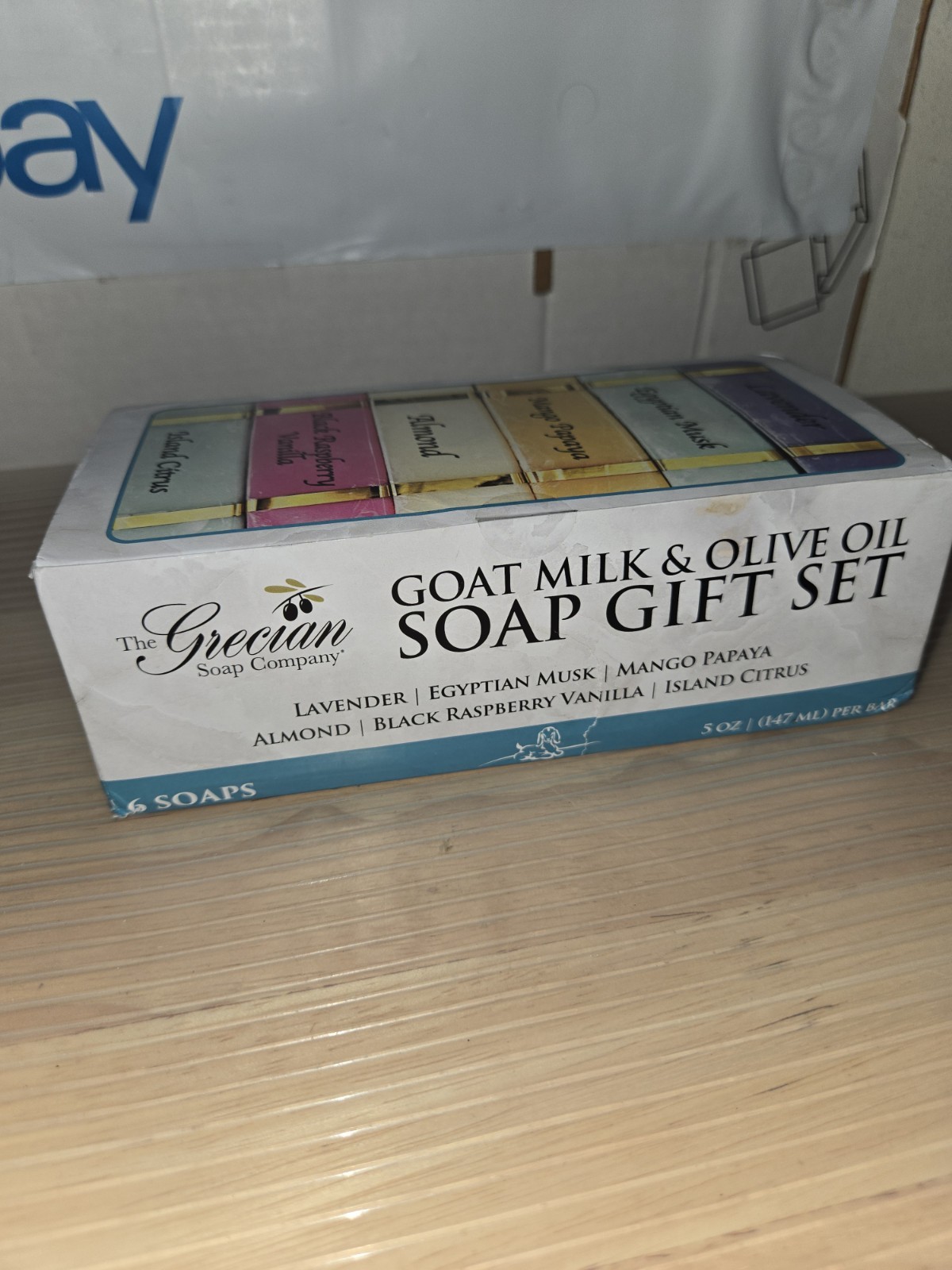 The Grecian Soap Company Goat Milk and Olive Oil Bar Soap – 6-Pack 5 Ounces Each