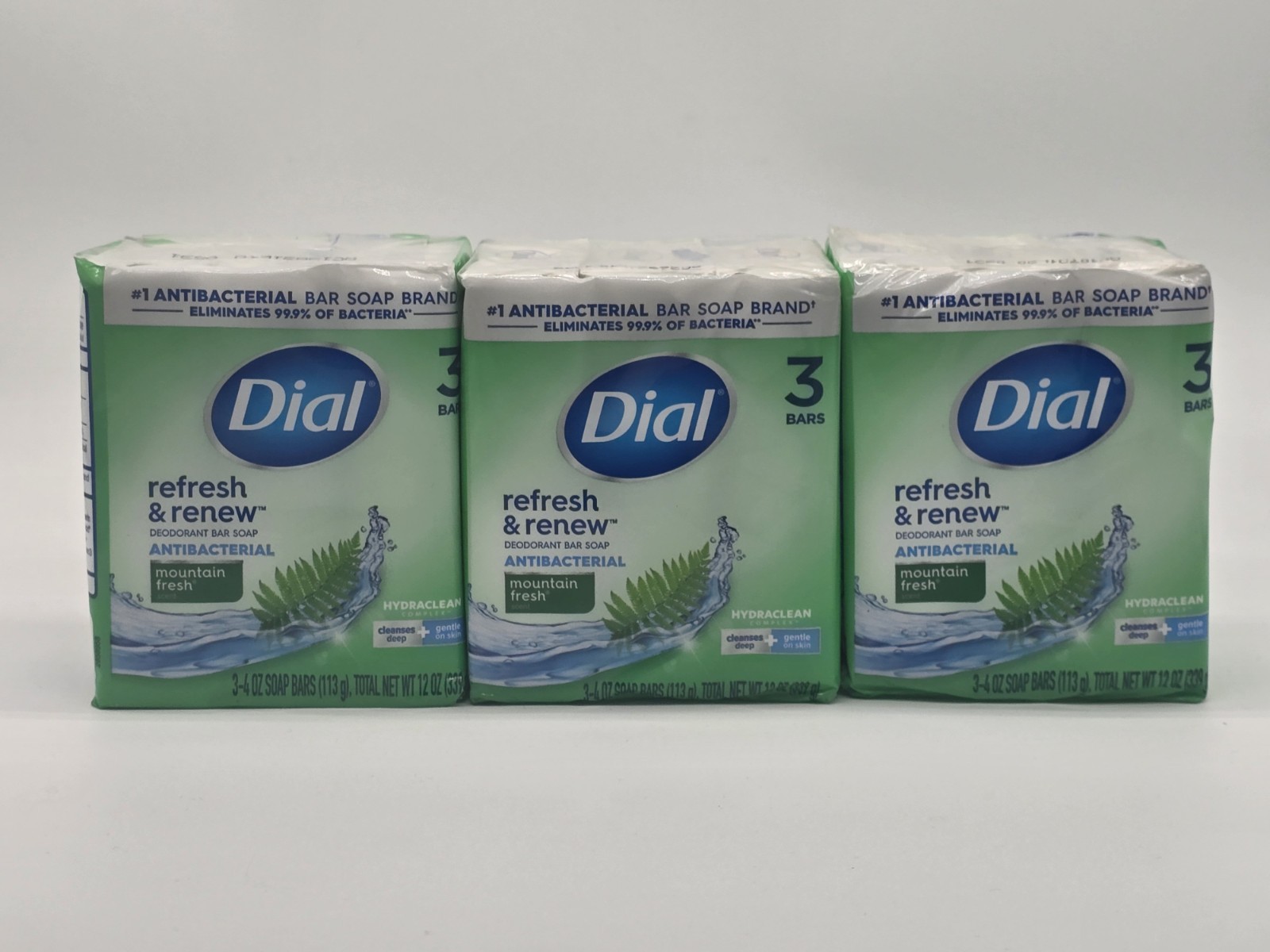 3x DIAL 3-PK MOUNTAIN FRESH SOAP BARS SEALED 4 oz BARS DEODORANT ANTIBACTERIAL