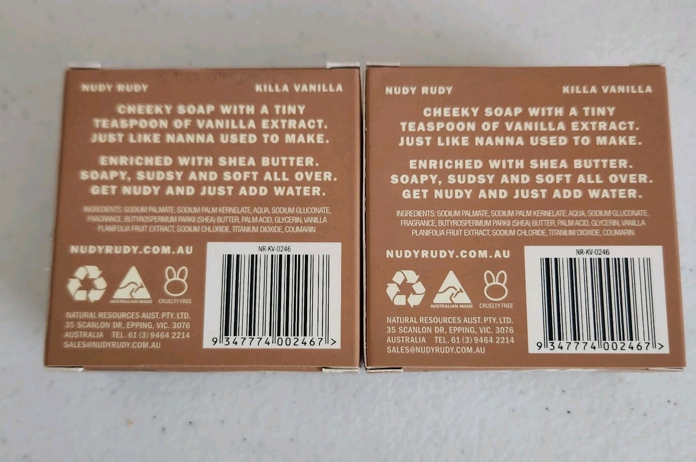 2x NUDY RUDY KILLA VANILLA BODY BAR SOAP 4.2 OZ