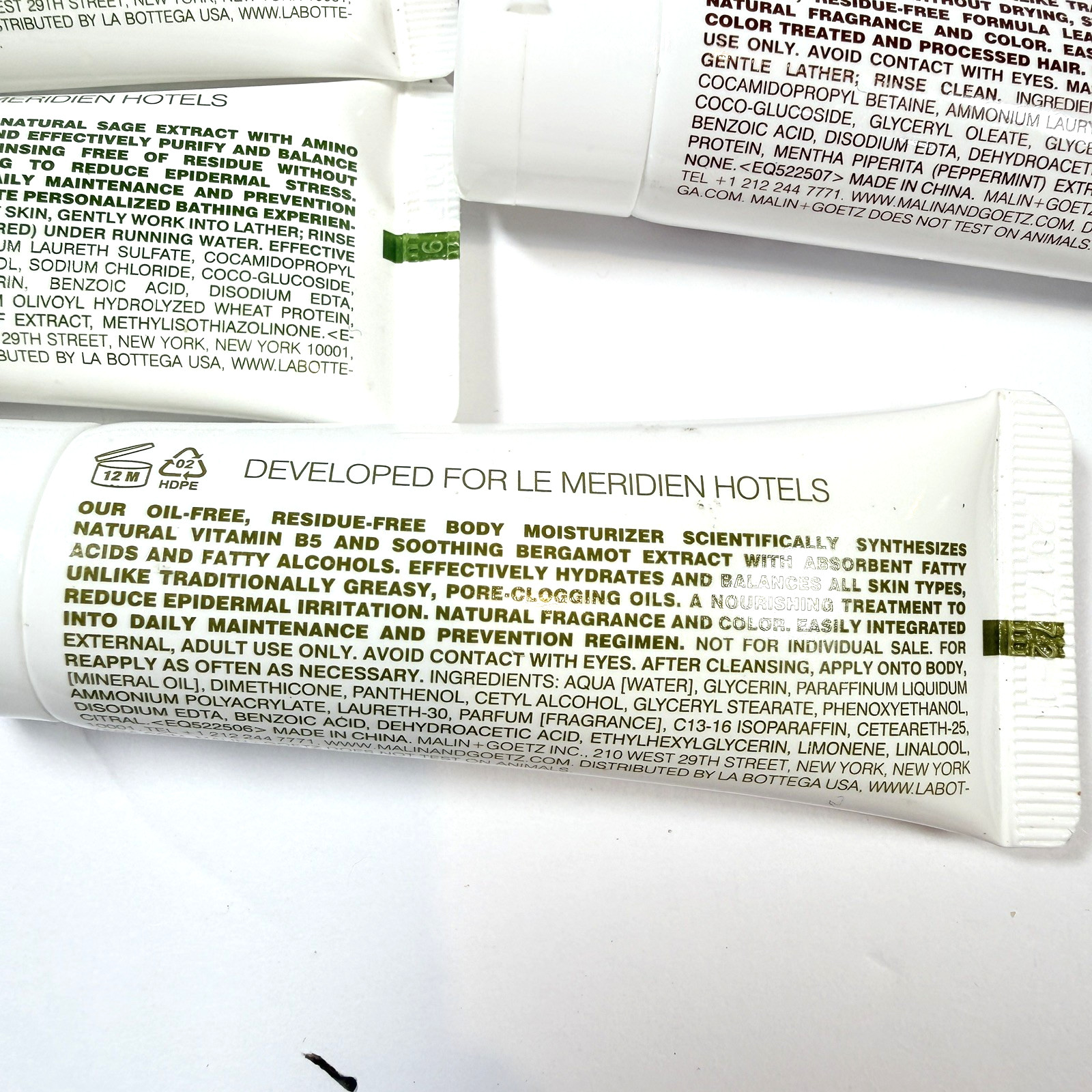 Malin & Goetz Sage Peppermint Shampoo Body wash Moisturizer 1- 1.35oz READ LOT 7